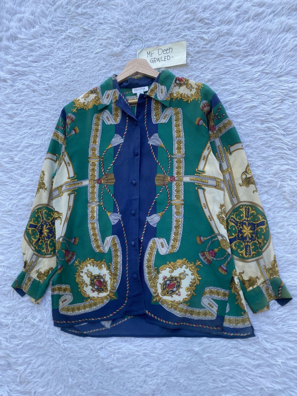 Vintage Rare Vintage Gianna Italy Silk Blouse Size M / US 6-8 / IT 42-44 - 3 Thumbnail