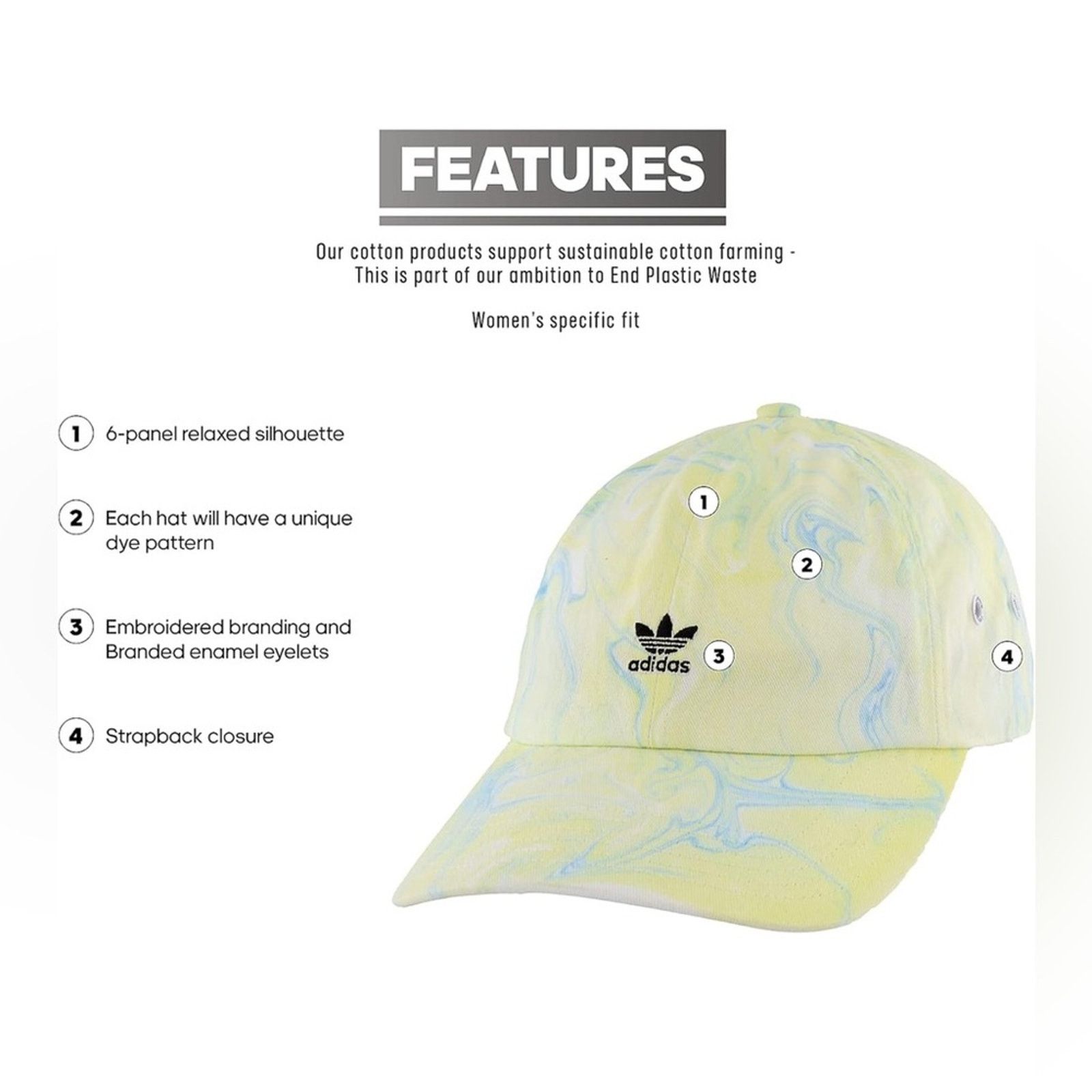 Adidas 💚Adidas Trefoil Marble Tie-Dye Hat item (Item #0101) Size ONE SIZE - 10 Thumbnail
