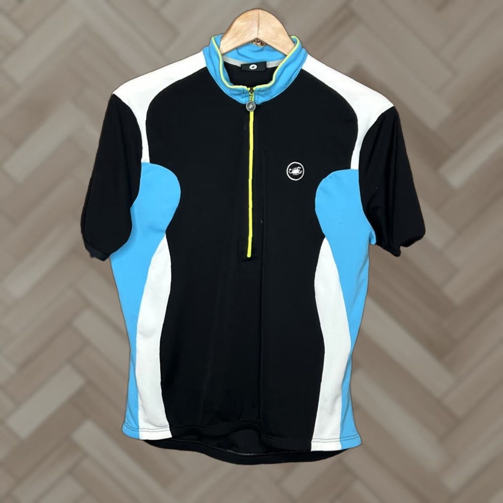Vintage VINTAGE Castelli 1/4 Zip Black Cycling Jersey Short Sleeve 3 Pocket Large Biking Top Size L / US 10 / IT 46 - 1 Thumbnail