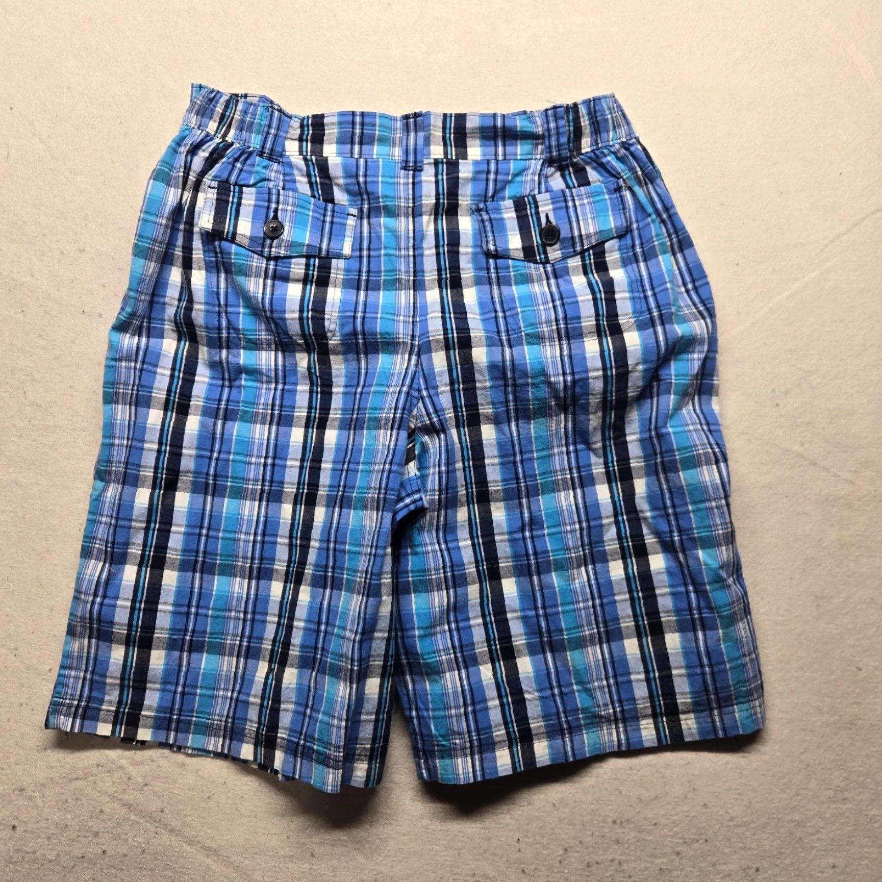 Vintage Bobbie Brooks Ladies Shorts Plaid Blue White Button Zipper L Size 36" / US 14 / IT 50 - 7 Thumbnail
