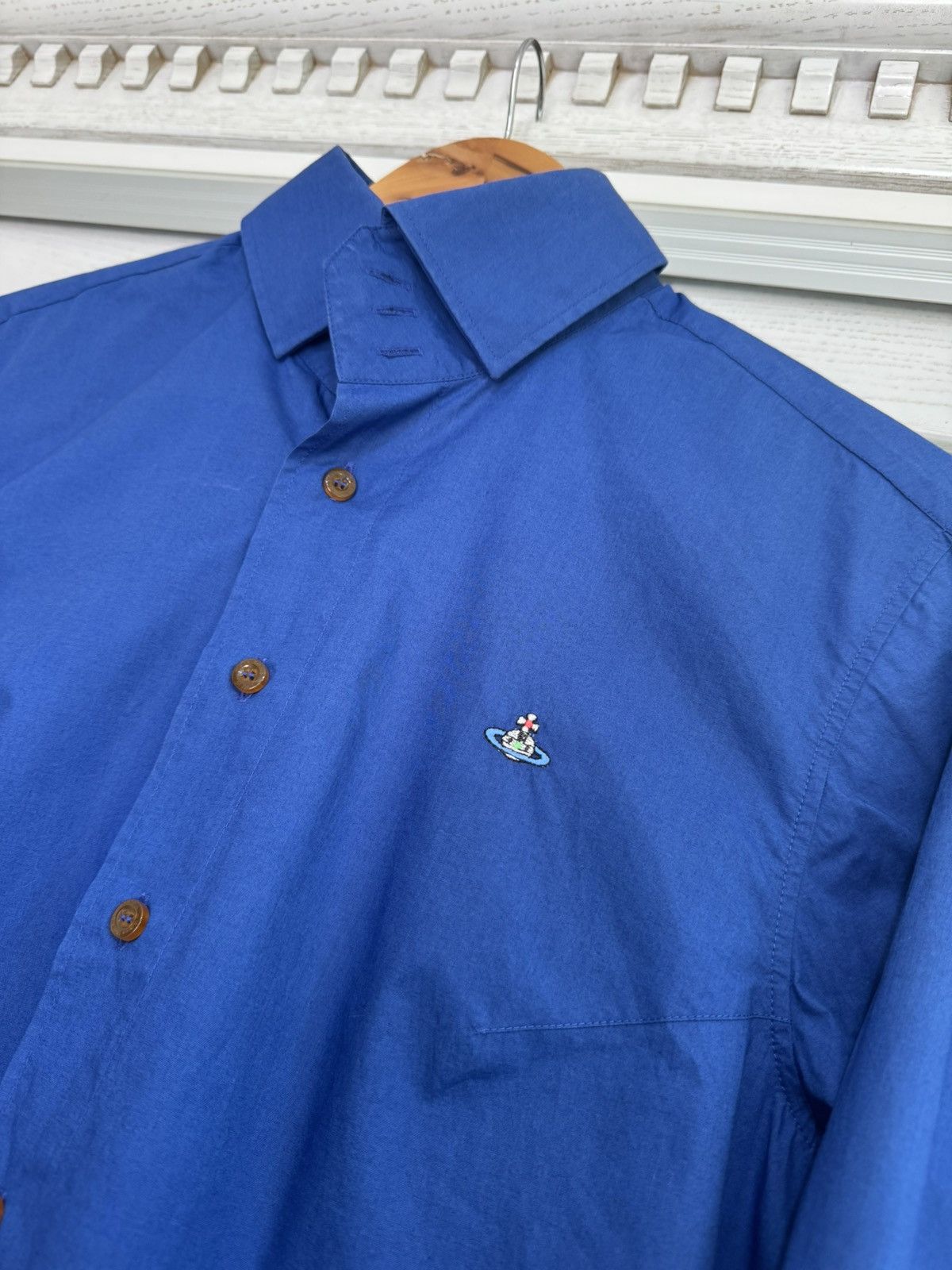 Vivienne Westwood Vivienne Westwood Blue Classic Long Sleeve Shirt Size US L / EU 52-54 / 3 - 6 Thumbnail