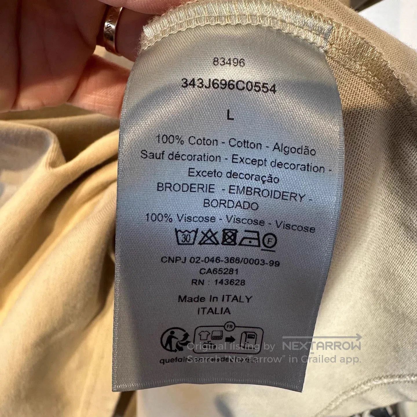 Dior Beige Short-Sleeve T-Shirt Size L. Size US L / EU 52-54 / 3 - 5 Thumbnail