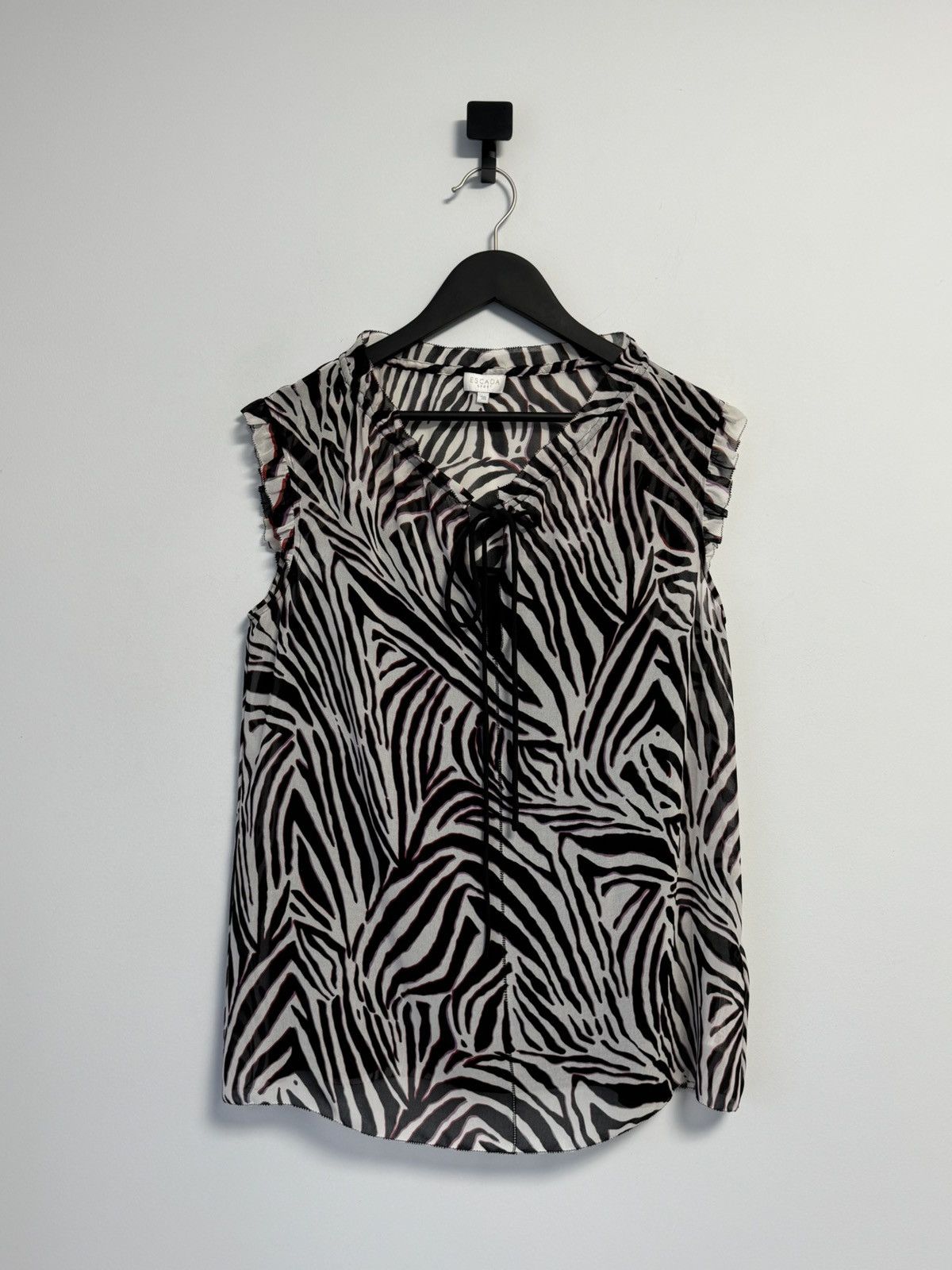 Escada ESCADA Women’s Zebra Print Sleeveless Blouse – Size 38 (M) Size XS / US 0-2 / IT 36-38 - 1 Thumbnail