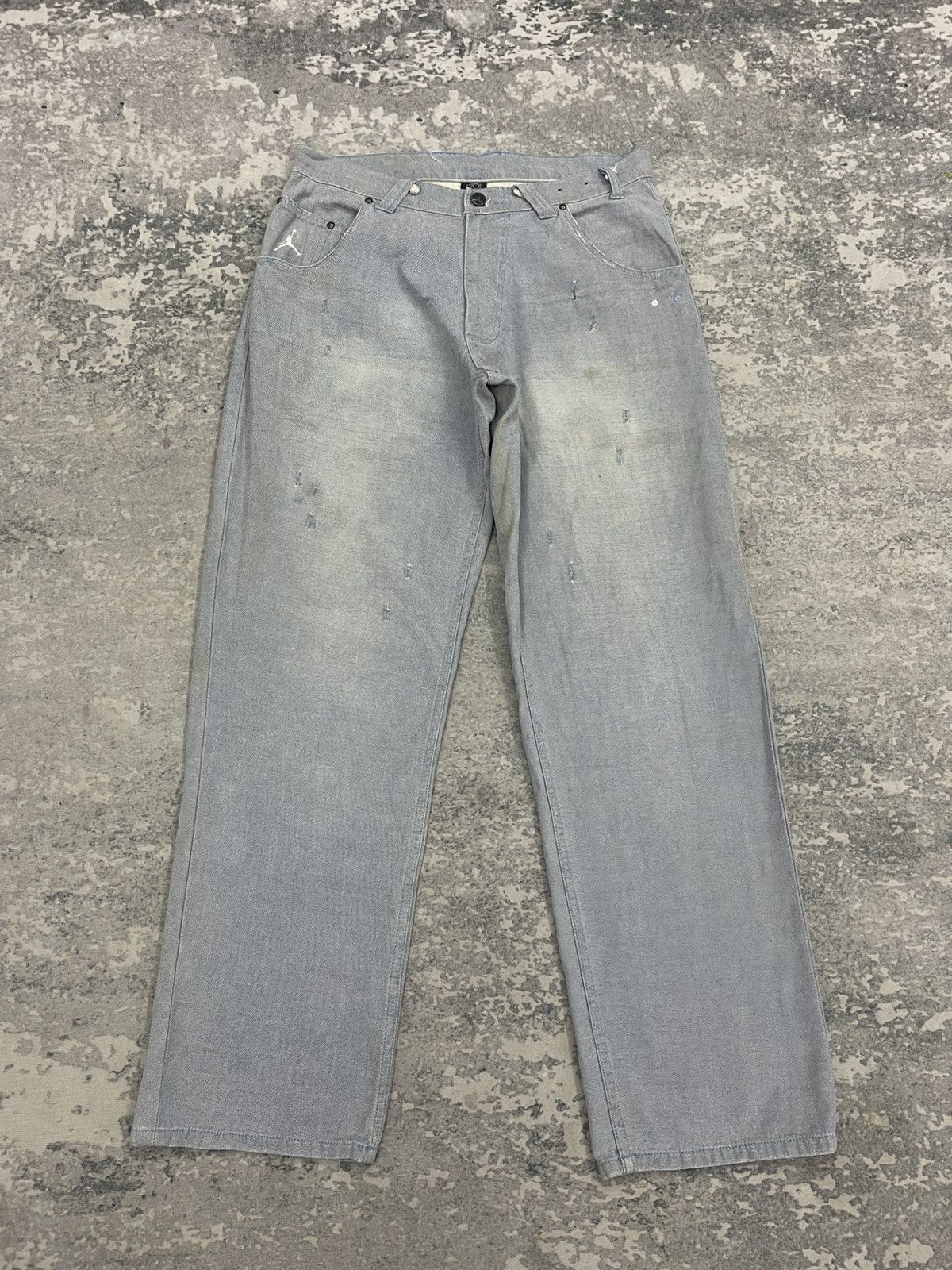 Nike Vintage 2005 Air Jordan 20th Anniversary Baggy Denim Jeans Size US 34 / EU 50 - 2 Thumbnail