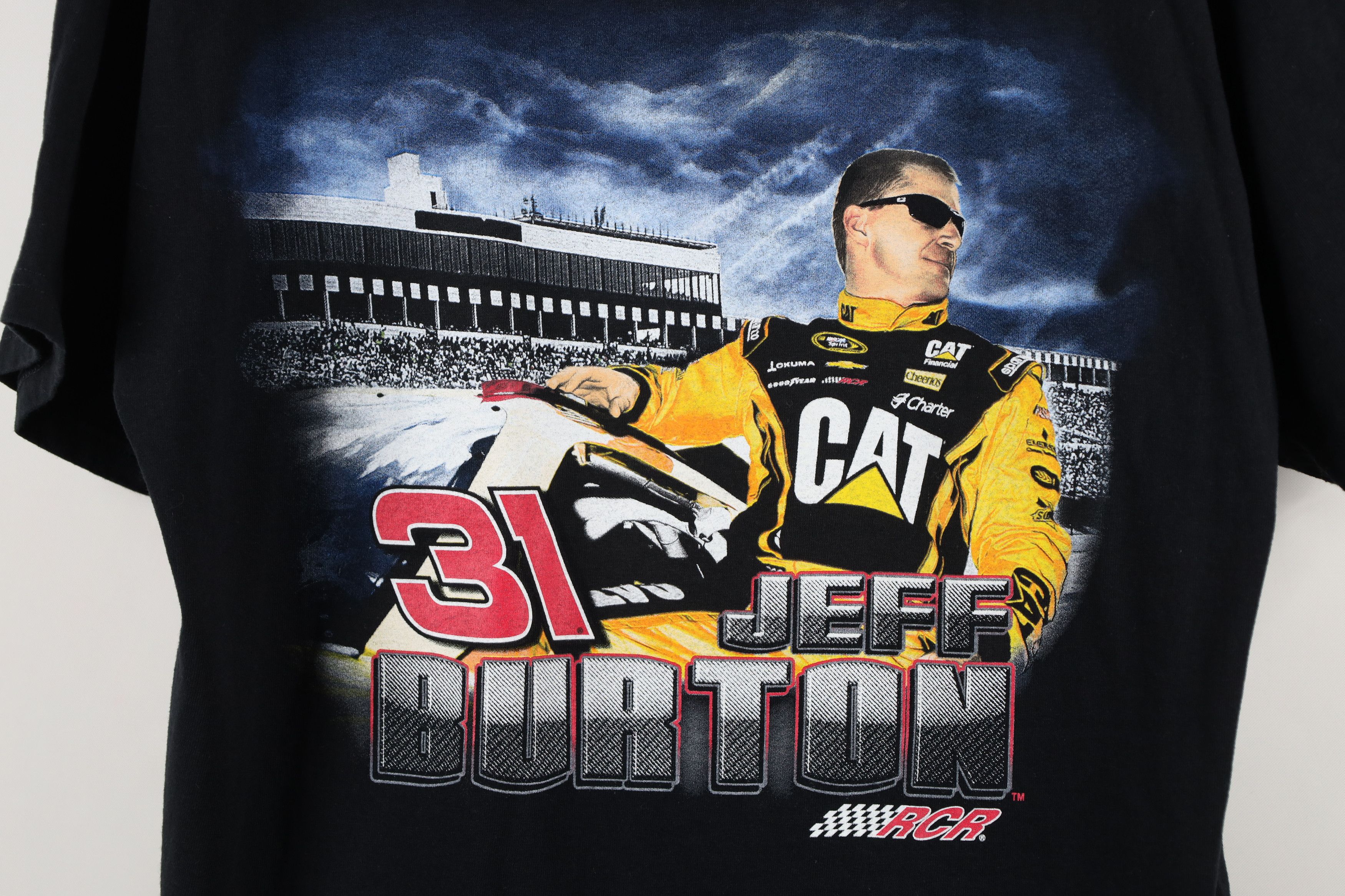 Vintage Vintage NASCAR Over Print Jeff Burton Racing T-Shirt Black Size US L / EU 52-54 / 3 - 4 Thumbnail