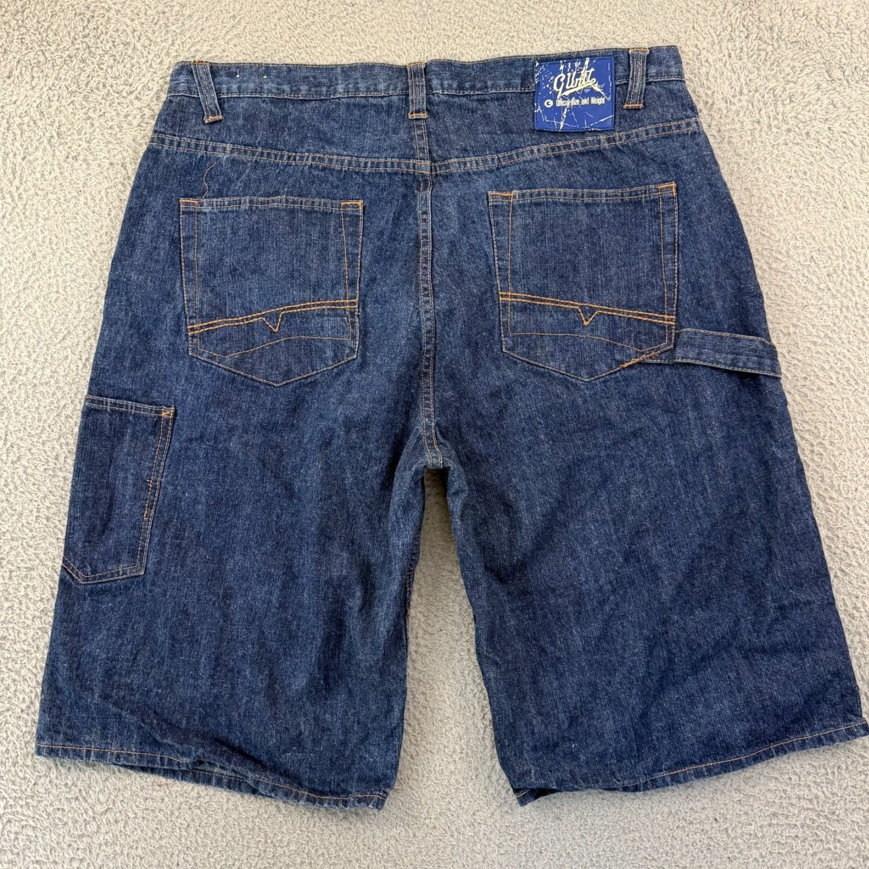 Vintage VINTAGE G Unit Denim Shorts Mens 40 Bermuda 5-Pocket Pockets Baggy 13" Inseam 90s Grunge Hip Hop Punk Blue Denim Shorts Mens Size US 40 / EU 56 - 2 Thumbnail