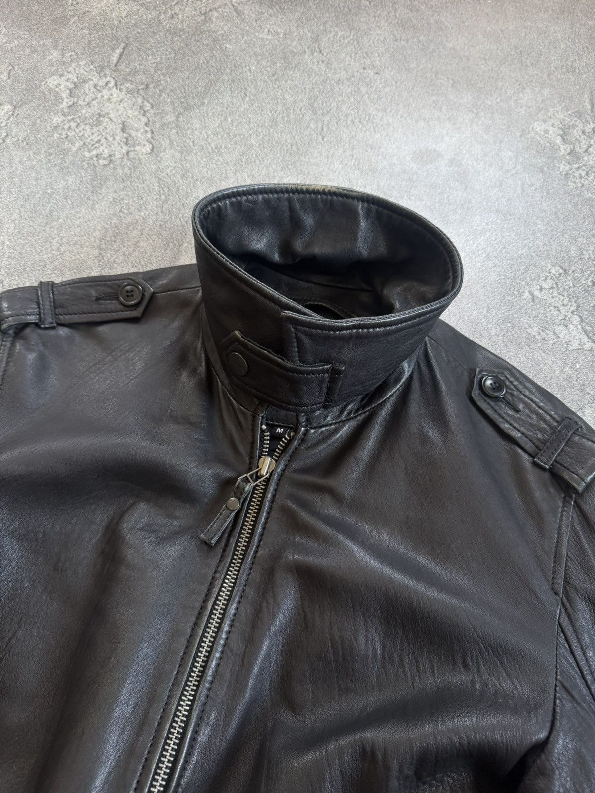 Genuine Leather Retro M/size leather aviator bomber zip jacket pilot track Size US M / EU 48-50 / 2 - 9 Thumbnail