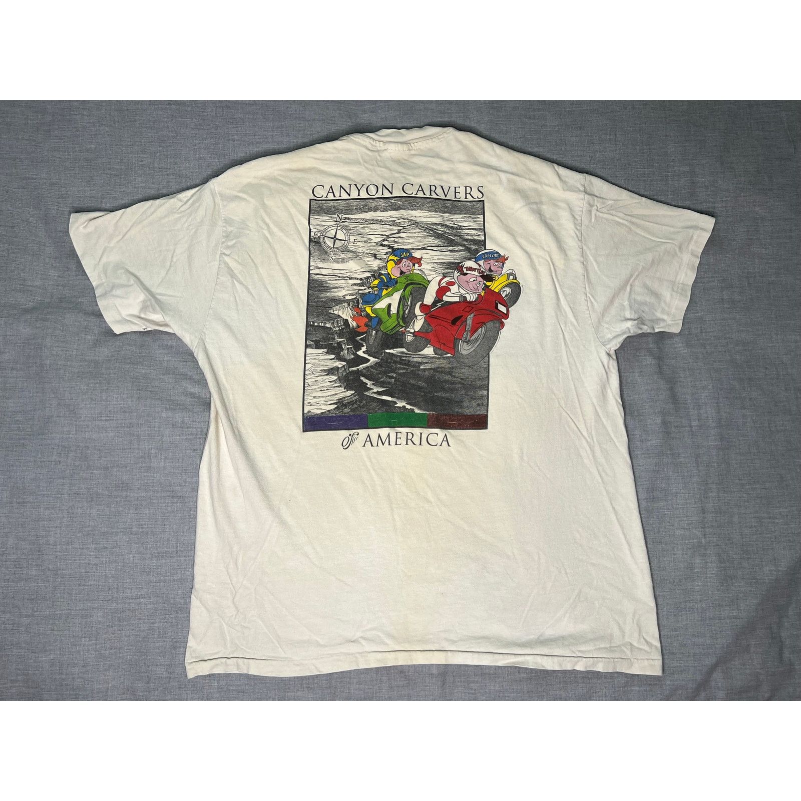 Hanes × Vintage Vintage 90s Canyon Carvers Of America Single Stitch T-shirt Size US XL / EU 56 / 4 - 1 Thumbnail