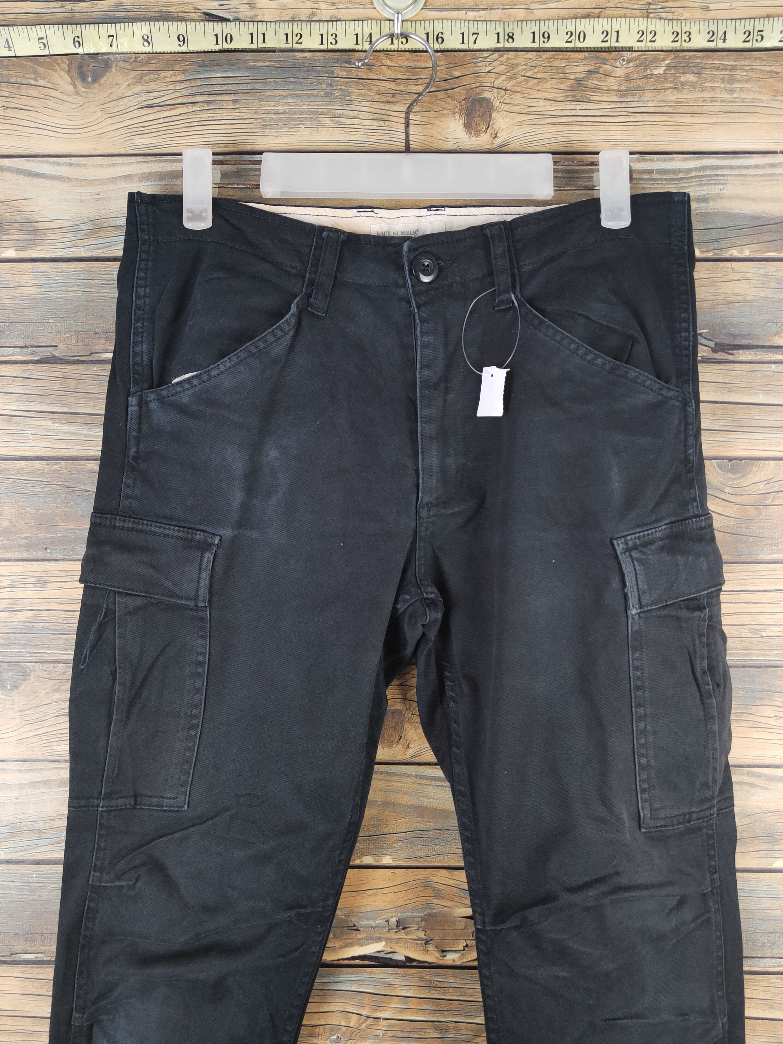 Japanese Brand DL Back Number Black Multipocket Cargo Pants #46-284T Size US 31 - 2 Thumbnail