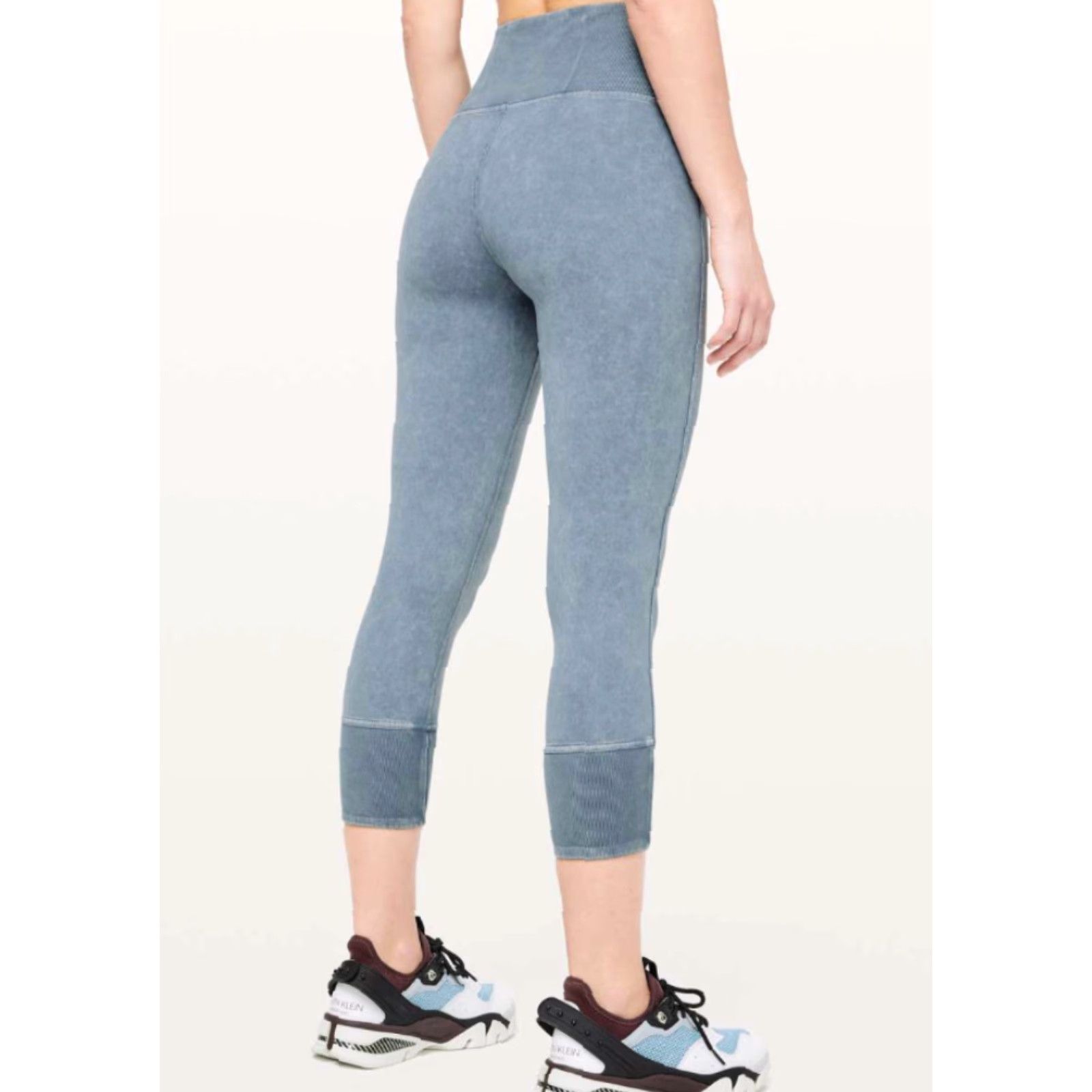 Lululemon LULULEMON Leggings Womens Size 4 Wunder Under Crop 23" Ribbed Washed Moon Blue Size 27" / US 4 / IT 40 - 2 Thumbnail