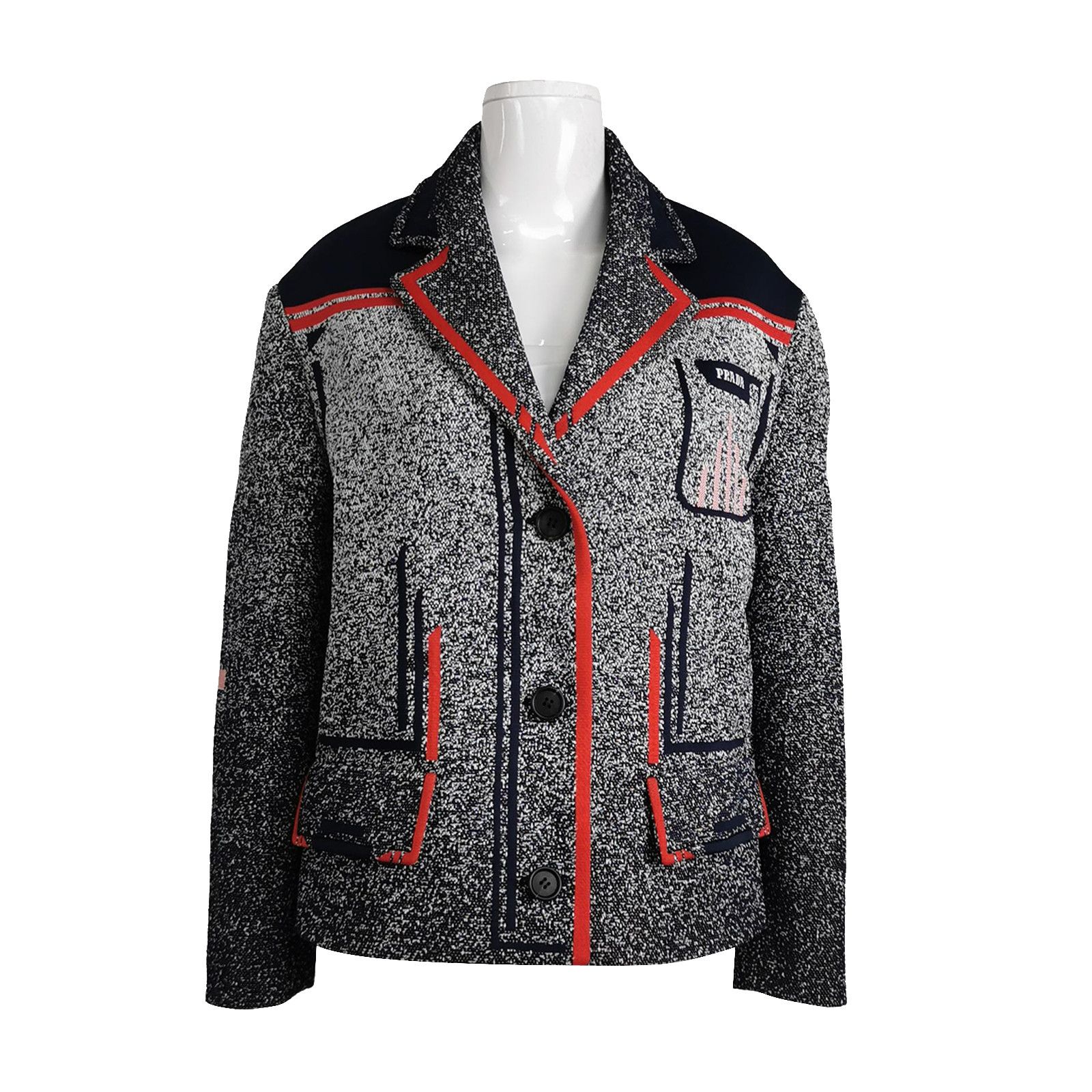 Prada Prada Logo Knit Jacket Size 40 Size S / US 4 / IT 40 - 1 Thumbnail