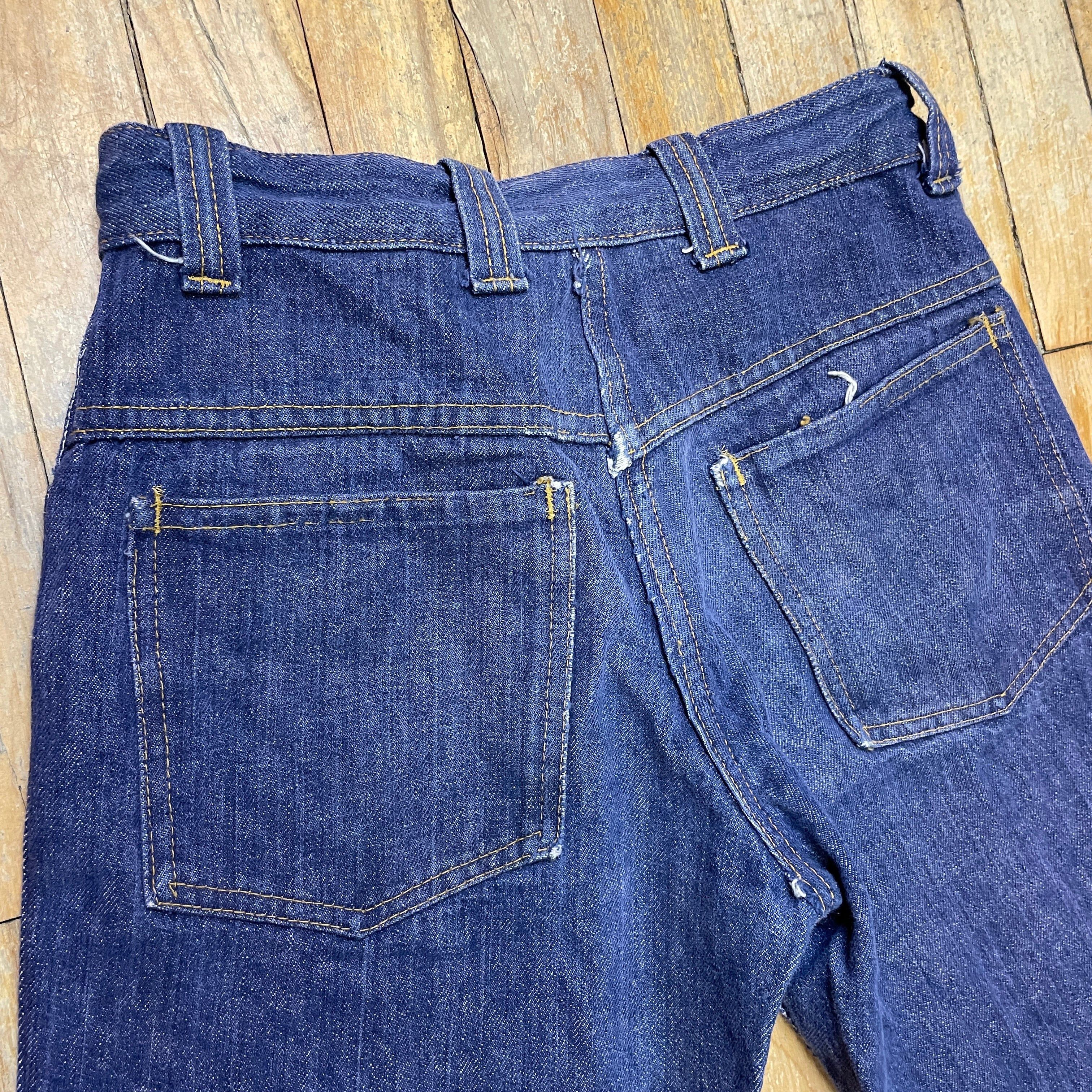 Other Vintage Mended Indigo Denim Boot Cut Jeans 28" Waist Size 28" / US 6 / IT 42 - 4 Thumbnail