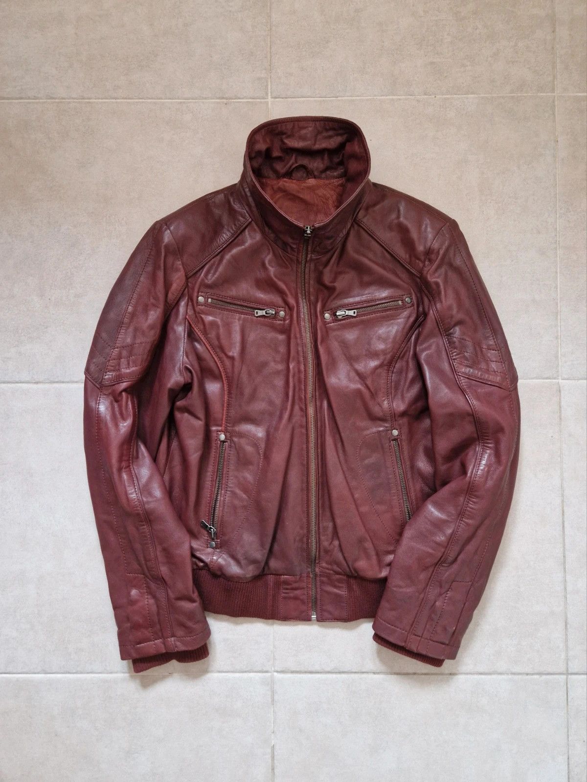 Vintage Nappa lamb leather jacket, Opium Drip, Rick Raglan style. Size US M / EU 48-50 / 2 - 2 Thumbnail