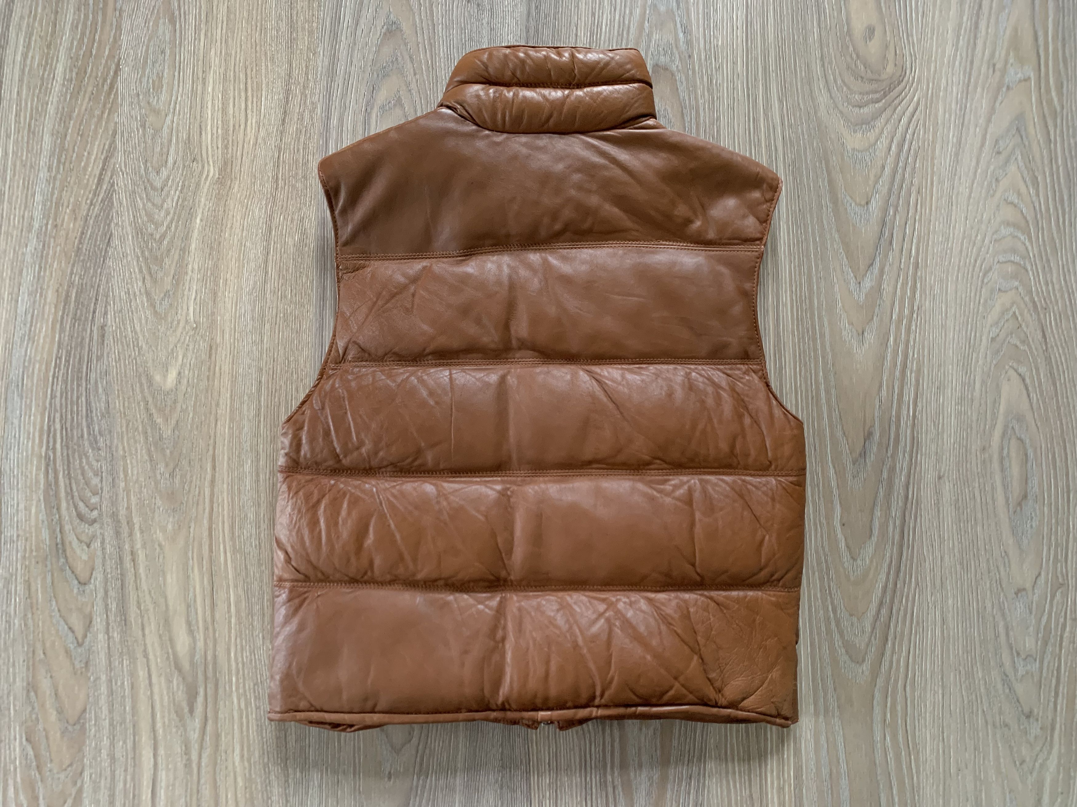 Other Vintage Phillippe Monet Brown Leather Down Vest Size US XS / EU 42 / 0 - 3 Thumbnail