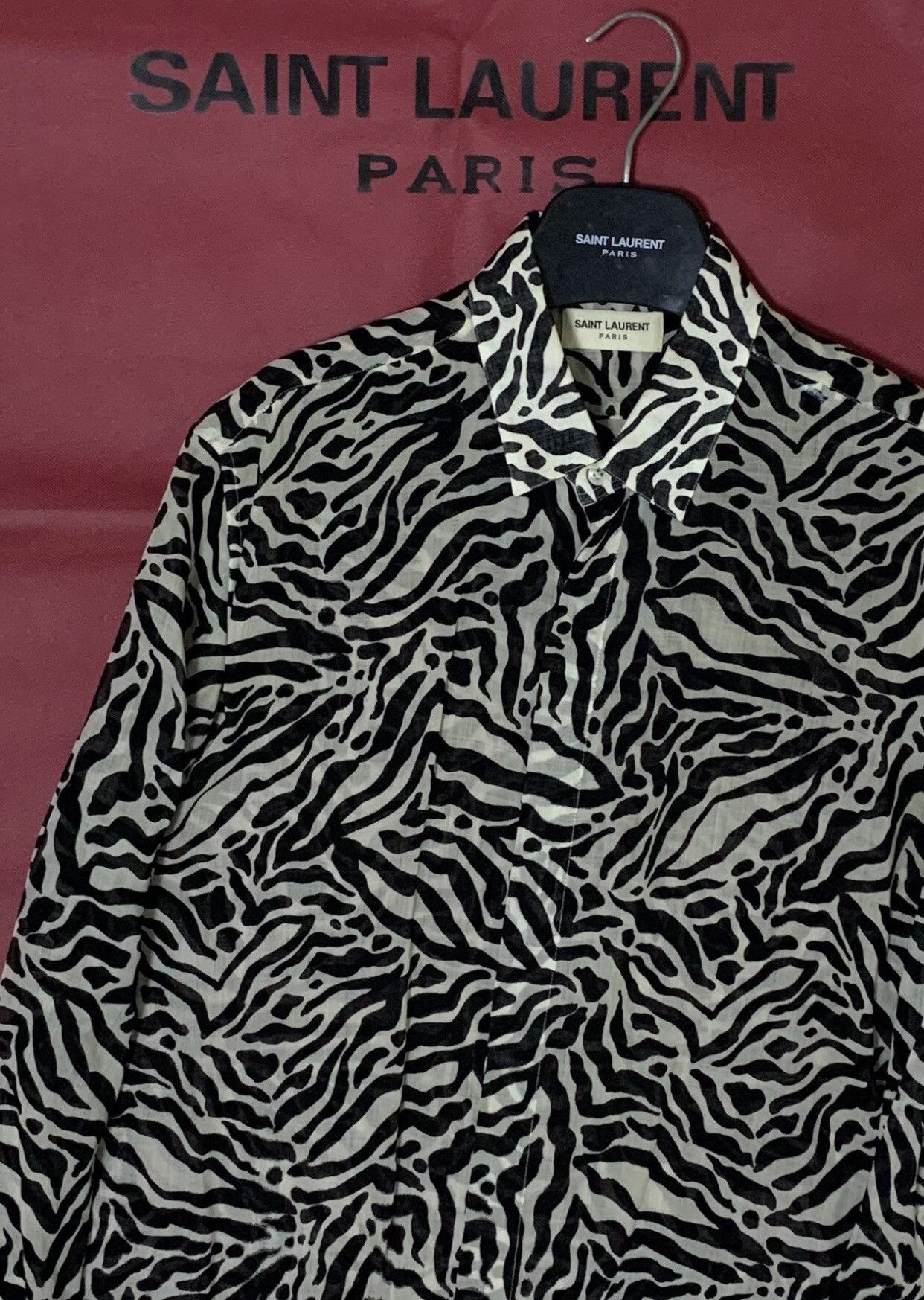 Saint Laurent Paris Saint Laurent SLP 19FW Tiger Pattern Shirt2412-Nextarrow Size US XS / EU 42 / 0 - 6 Thumbnail
