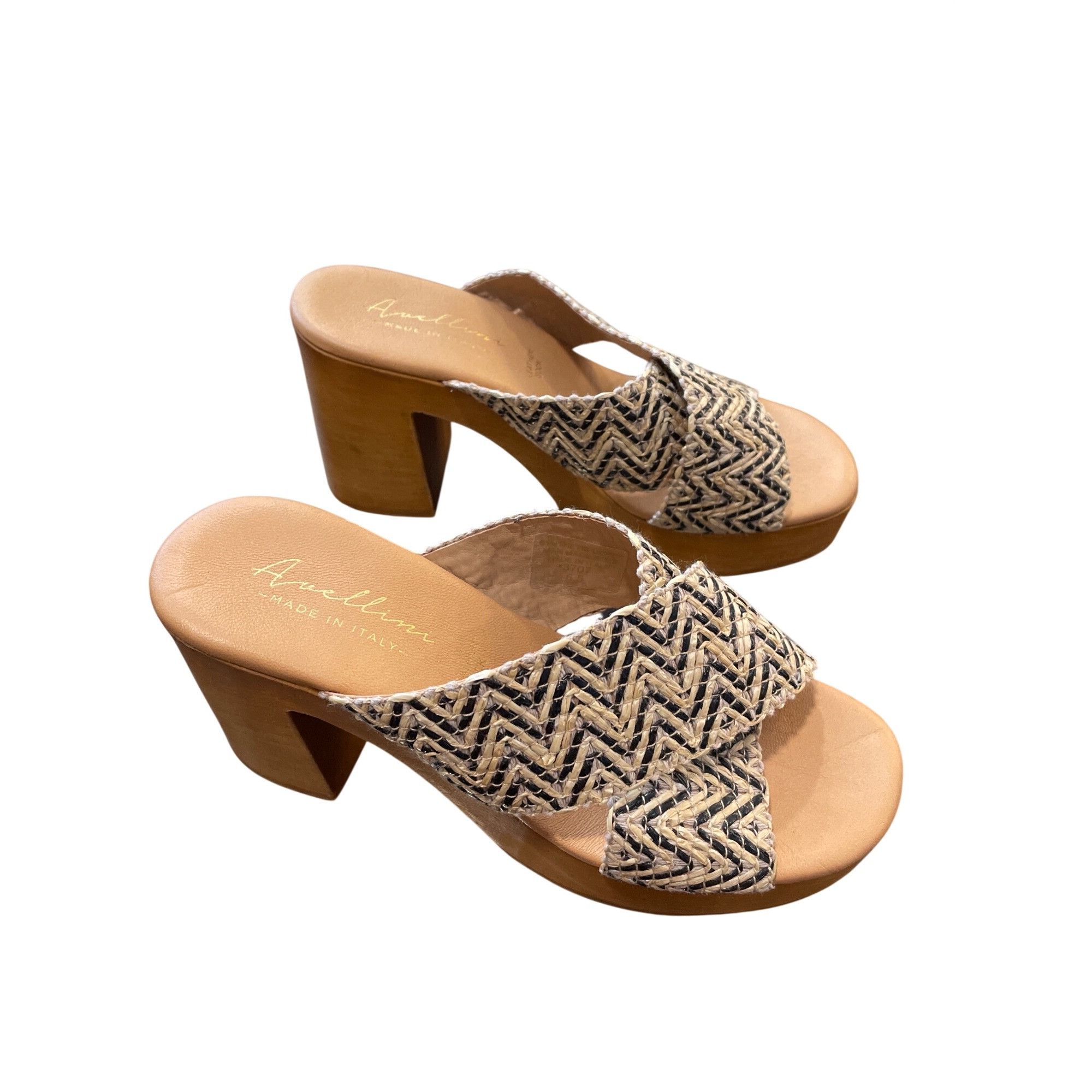Other Avellini Italian made purple beige geometric 3.5" block heel Size US 6.5 / IT 36.5 - 3 Thumbnail