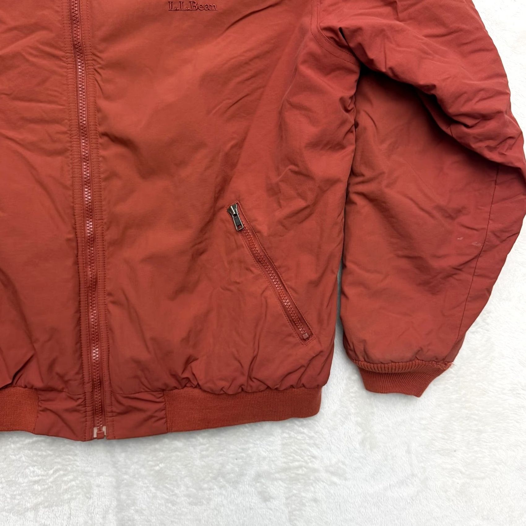 Vintage LL Bean Jacket Mens Large Orange Fleece Lined Bomber Insulated Zip Pockets Size US L / EU 52-54 / 3 - 5 Thumbnail