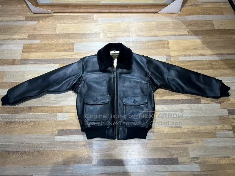 Schott G1 imported sheepskin American flying leather flight suit Size US XL / EU 56 / 4 - 5 Thumbnail