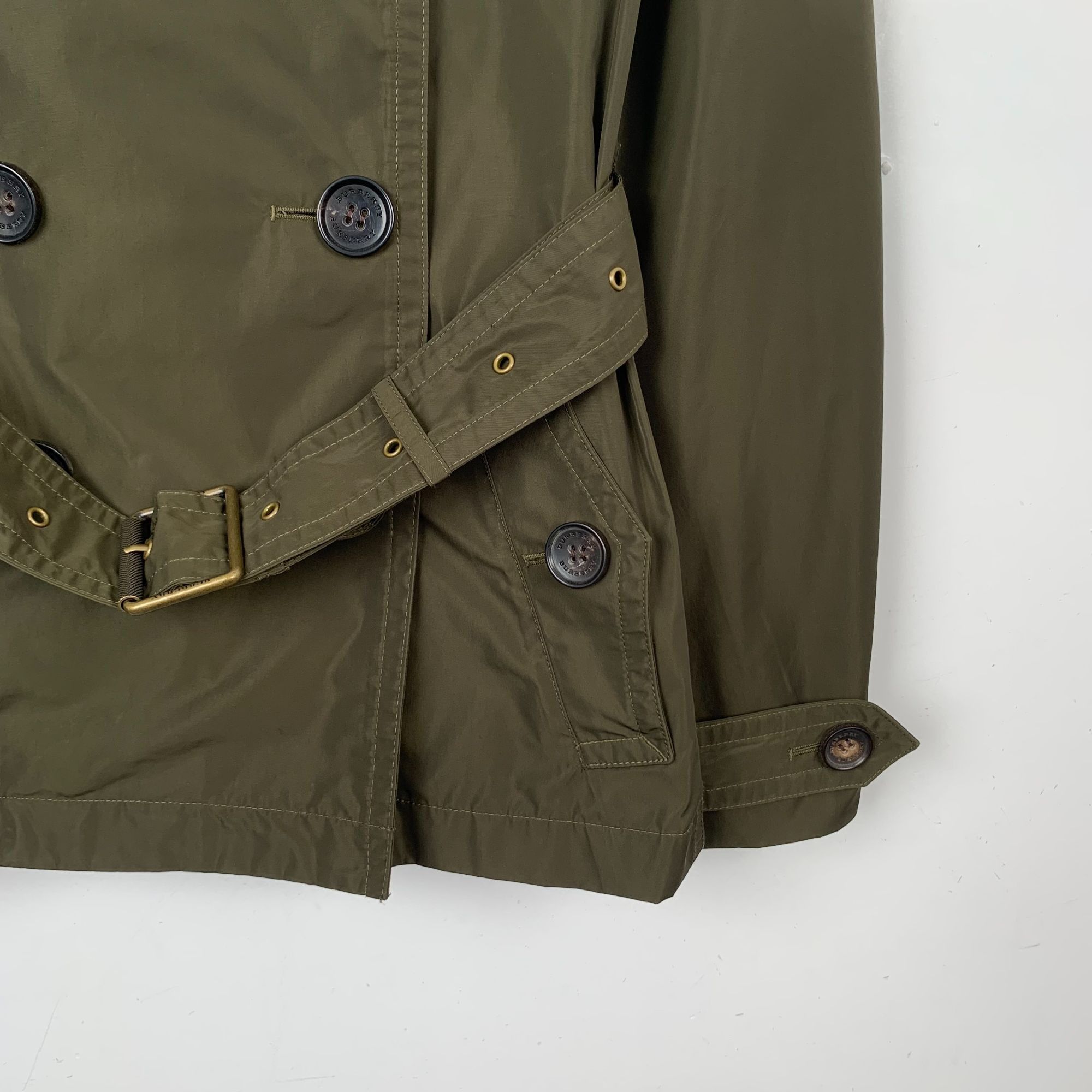 Burberry Burberry Military Green Double-Breasted Trench Coat W/ Belt Size S / US 4 / IT 40 - 5 Thumbnail