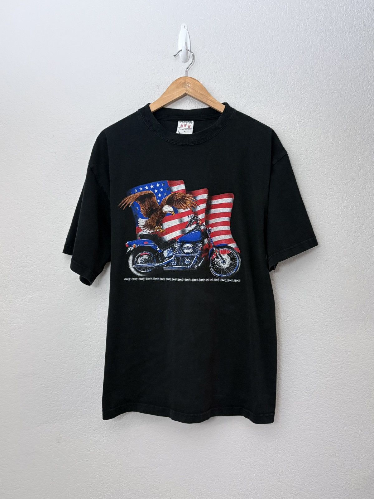 Harley Davidson 90’s Harley Davidson American Flag Vintage Tee Size US XL / EU 56 / 4 - 1 Thumbnail