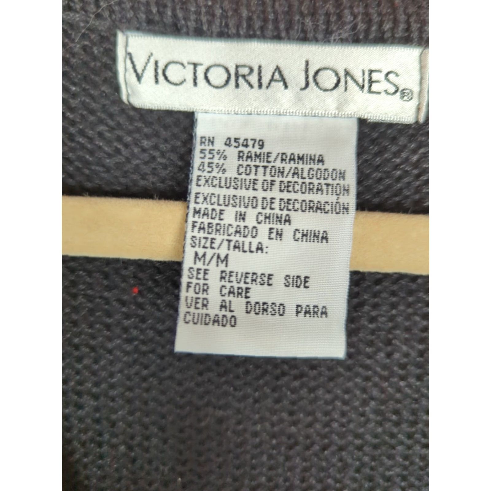Vintage VINTAGE Victoria Jones Sweater Vest Women's M Sleeveless V-Neck Christmas Poinsettias Floral Embroidered Knit Black 90s Hipster Retro School USA Size M / US 6-8 / IT 42-44 - 6 Thumbnail