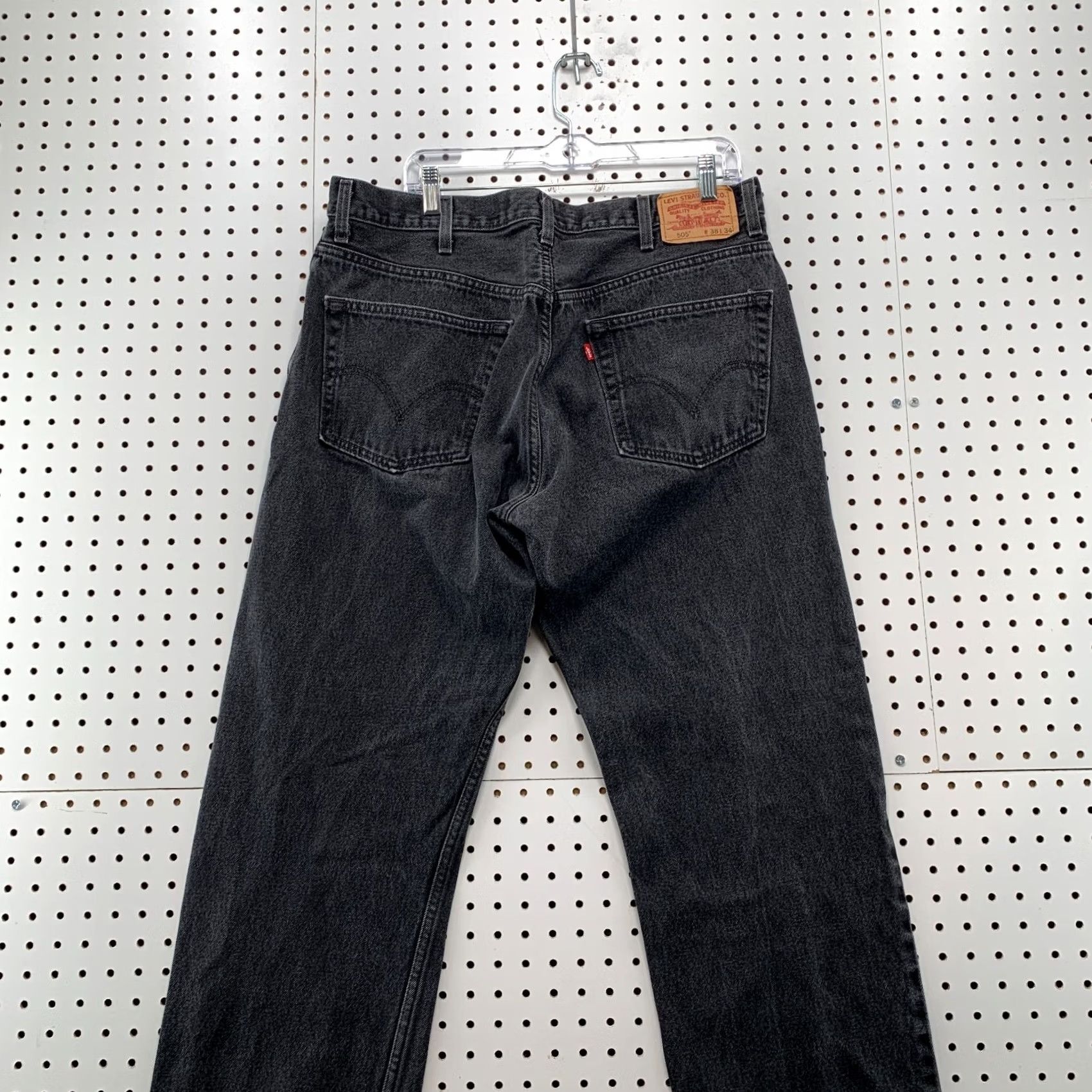Levi's VINTAGE Levis 505 Black Denim Jeans Mens Straight Leg Size 38x34 Regular Fits 36x31 Size US 36 / EU 52 - 6 Thumbnail