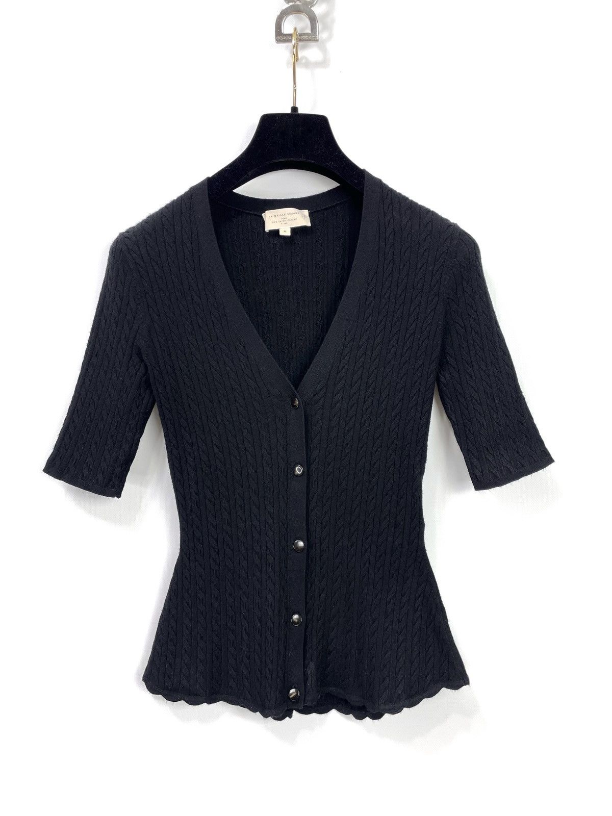 Sezane SÉZANE La Maille Cable-Knit Cardigan - Size M - Viscose Size M / US 6-8 / IT 42-44 - 1 Thumbnail