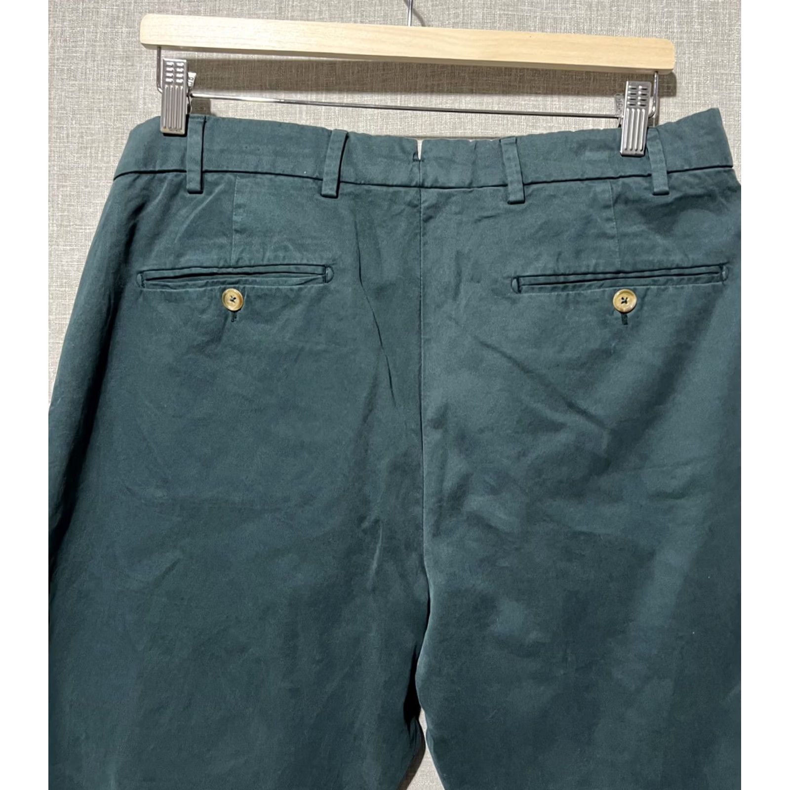 J.McLaughlin J. McLaughlin Pants Green Chino Flat Front Regular 36x28 Men’s Pockets Casual Style Modern Classic Size US 36 / EU 52 - 4 Thumbnail