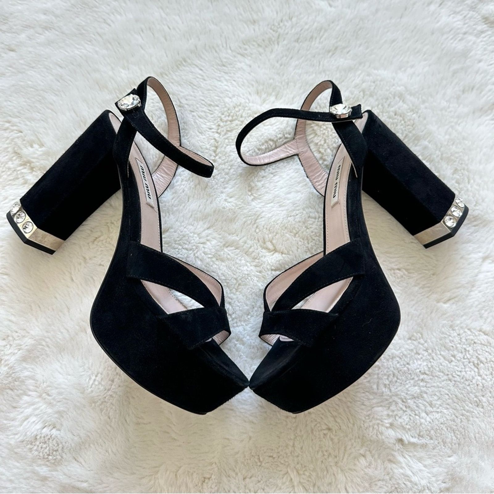 Miu Miu women platform suede sandals size 38 EU Authentic