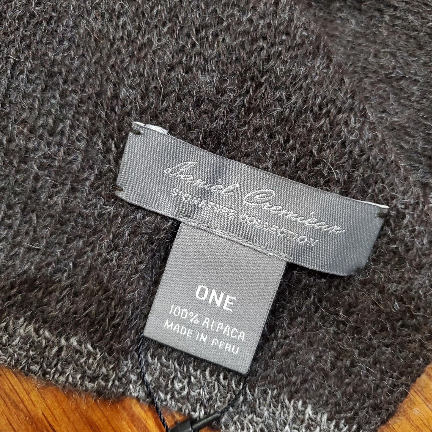 Cremieux Daniel Cremieux Scarf Womens Gray 100% Alpaca Knit Signature Collection Peru Scarf Womens One Size Gray Charcoal Solid Knit Fall Winter Womens Size ONE SIZE - 2 Thumbnail