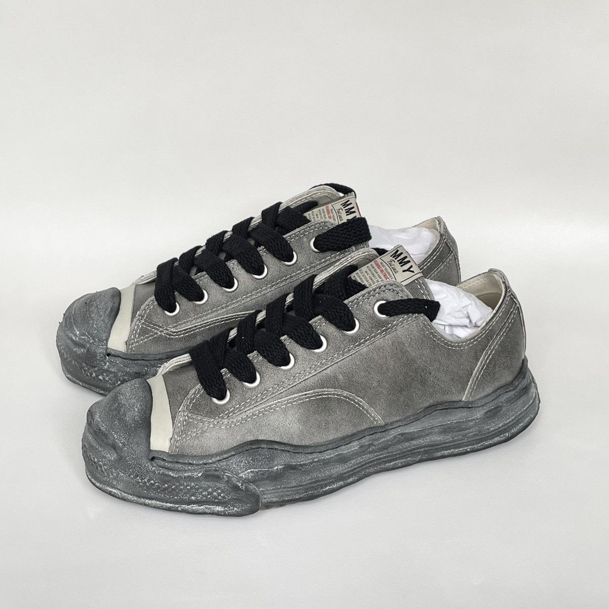 Maison MIHARA YASUHIRO Black Vintage Leather ‘Peterson’ Sneakers Size US 9 / EU 42 - 5 Thumbnail
