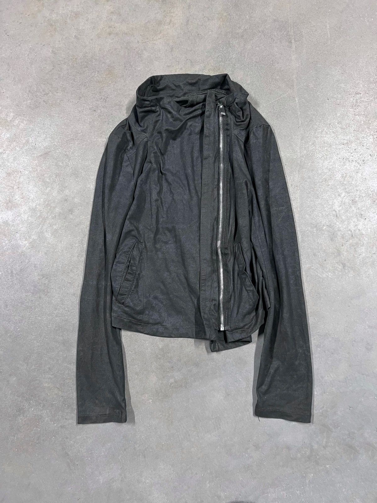 Rick Owens Dark Asymmetrical Zip Lightweight Jacket Blouse Avant Garde Size M / US 6-8 / IT 42-44 - 1 Thumbnail