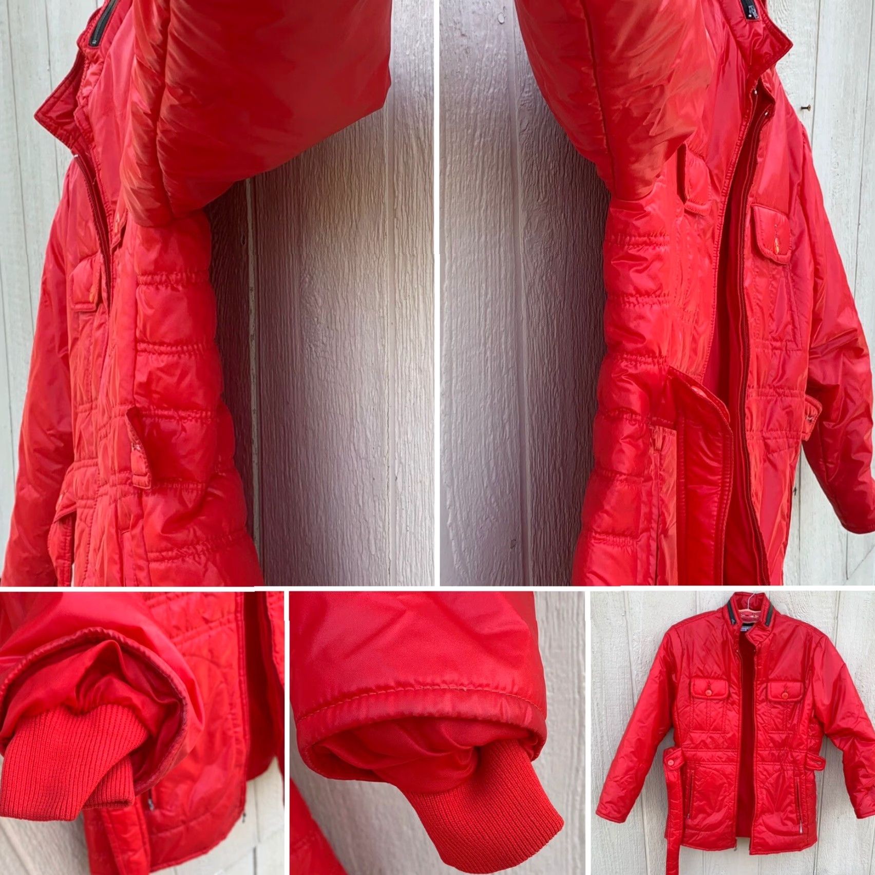 Obermeyer VINTAGE Obermeyer Shiny Red Nylon Ski Jacket Coat Ladies Medium 70s 80s 1970s Size M / US 6-8 / IT 42-44 - 4 Thumbnail