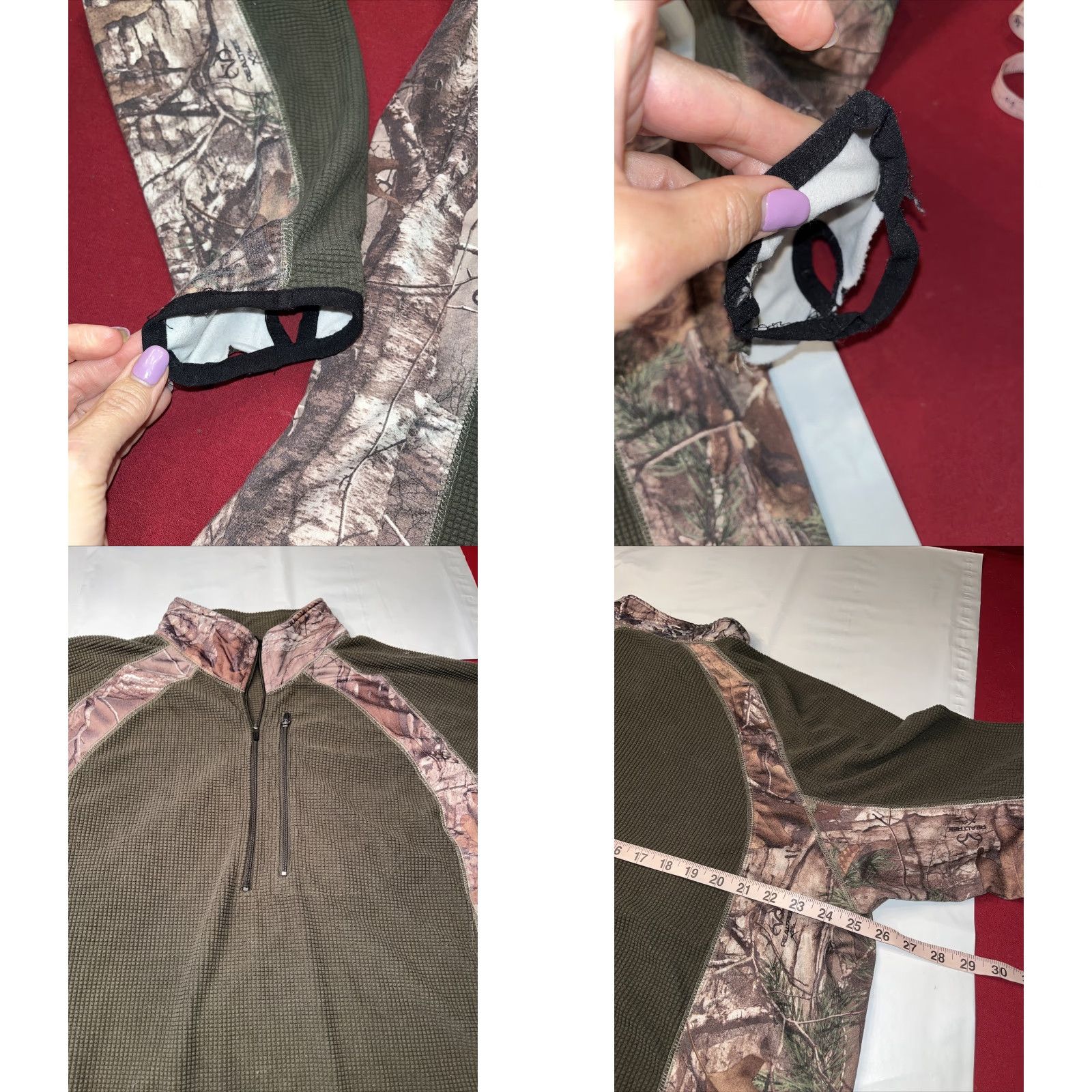 Olive Bushmaster 2XL Shirt Olive Green Thermal Knit 1/2 Zip Camo Long Sleeve Hunting Mens Shirt Size US XXL / EU 58 / 5 - 8 Thumbnail