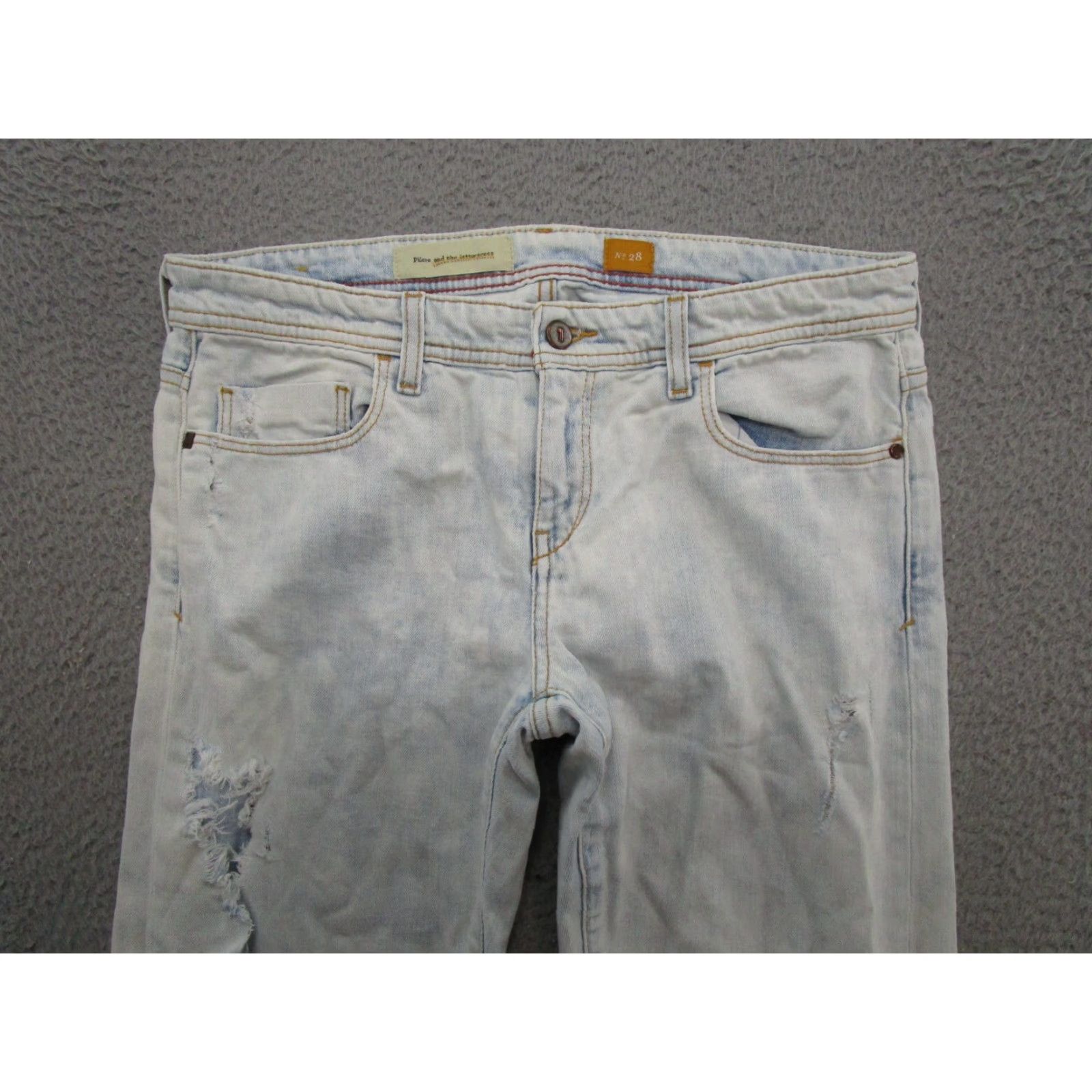 Anthropologie Anthropologie Jeans Women Distressed Straight Leg SZ 34 Blue Pilcro and the Letterpress Size 24" / US 00 / IT 34 - 3 Thumbnail