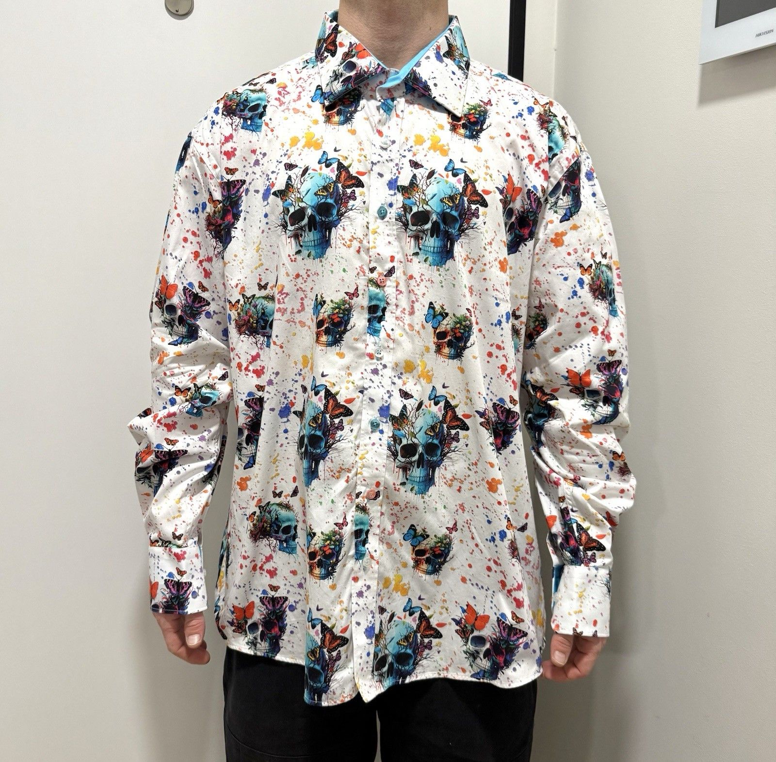 Vintage Claudio Lugli Shirt Skull Crazy Print size 4XL 49-50 Size US XXL / EU 58 / 5 - 1 Thumbnail