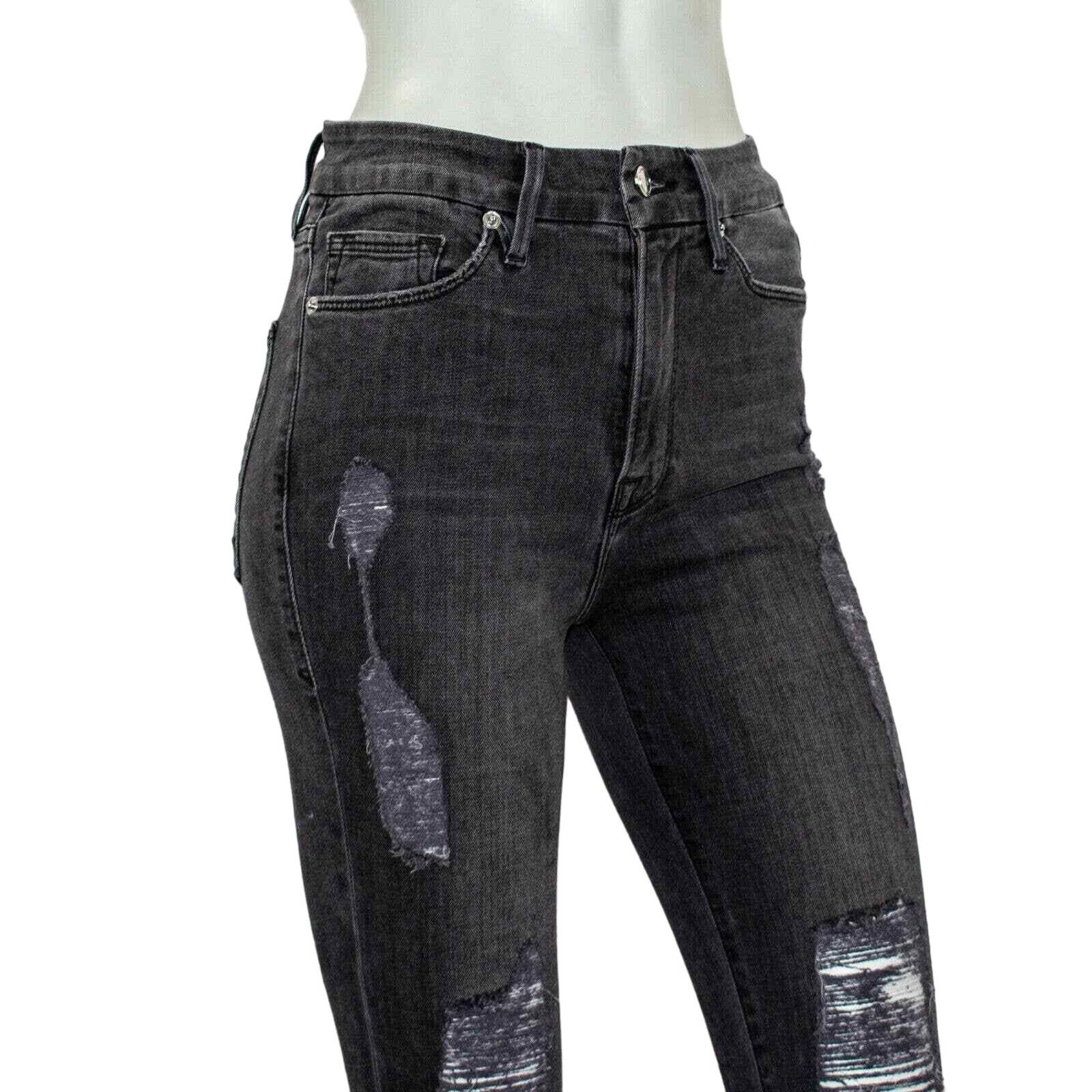 Good American GOOD AMERICAN Good Waist Denim Jeans Destressed Ripped Wash Size 26" / US 2 / IT 38 - 9 Thumbnail