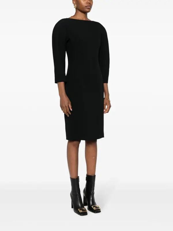 Versace o1y0226 Midi Dress in Black Size S / US 4 / IT 40 - 3 Thumbnail