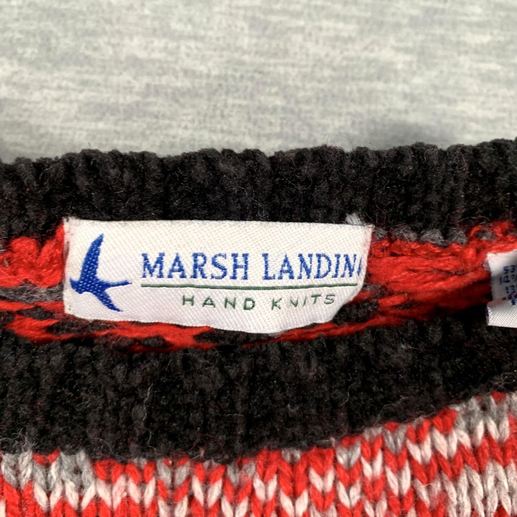 Vintage VINTAGE Marsh Landing Sweater Womens Medium Red Black Fair Isle Hand Knit Crewneck Ramie Size M / US 6-8 / IT 42-44 - 4 Thumbnail