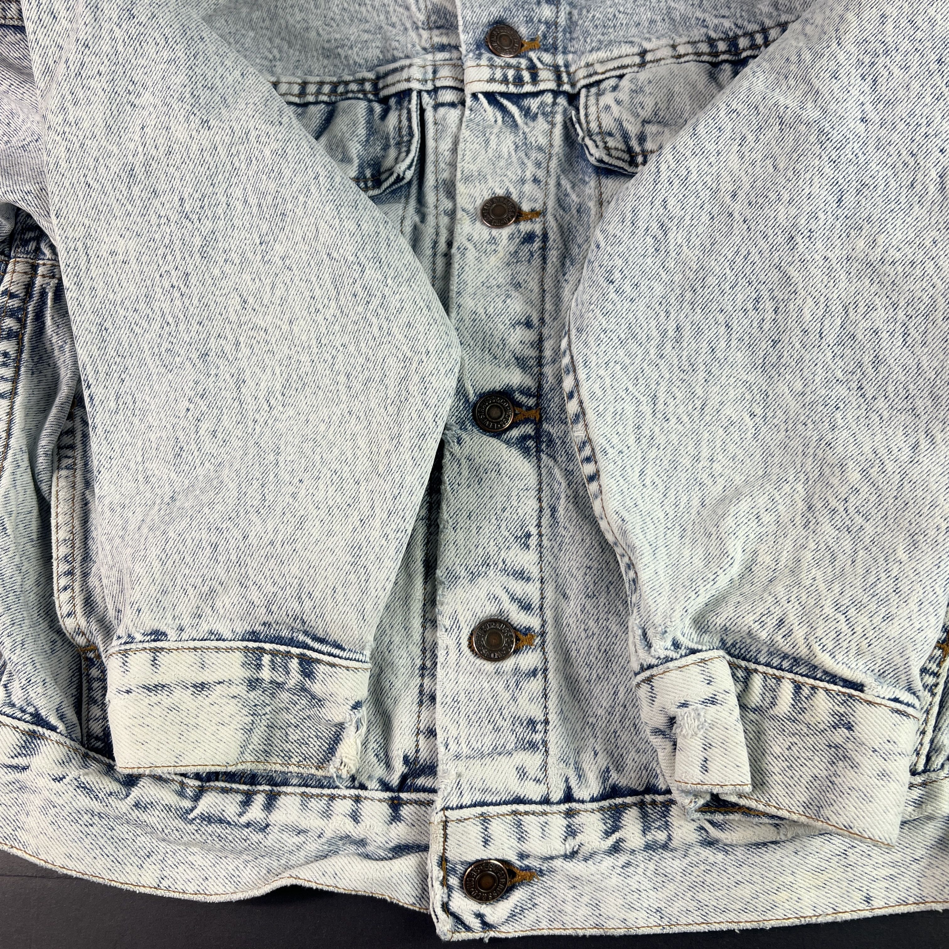 Levi's VTG Levi's Big Jean Jacket Faded Acid Wash Trucker USA Made Size L / US 10 / IT 46 - 4 Thumbnail
