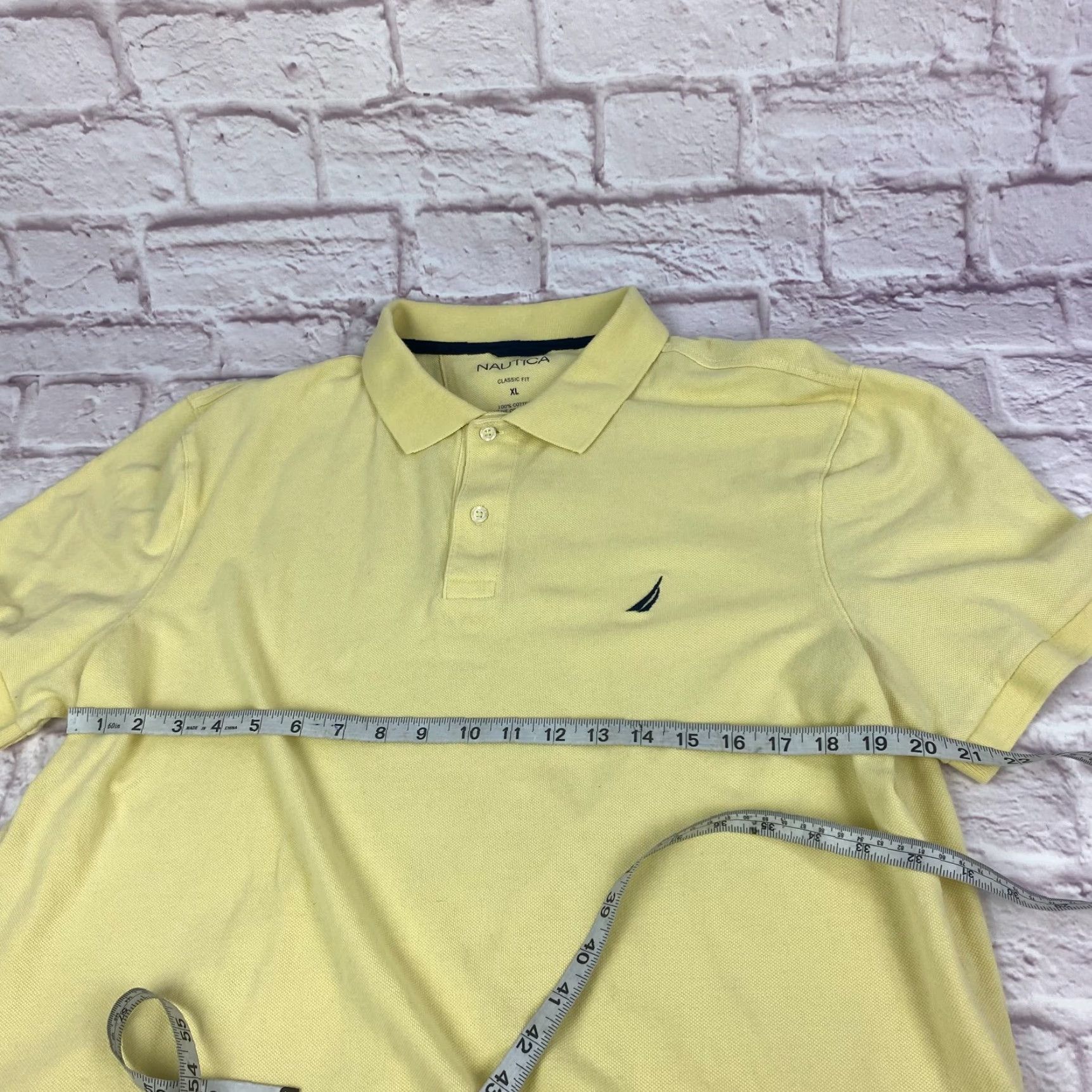 Nautica Nautica Polo Shirt XL Mens Logo Classic Short Sleeve Yellow 100% Cotton Size US XL / EU 56 / 4 - 4 Thumbnail