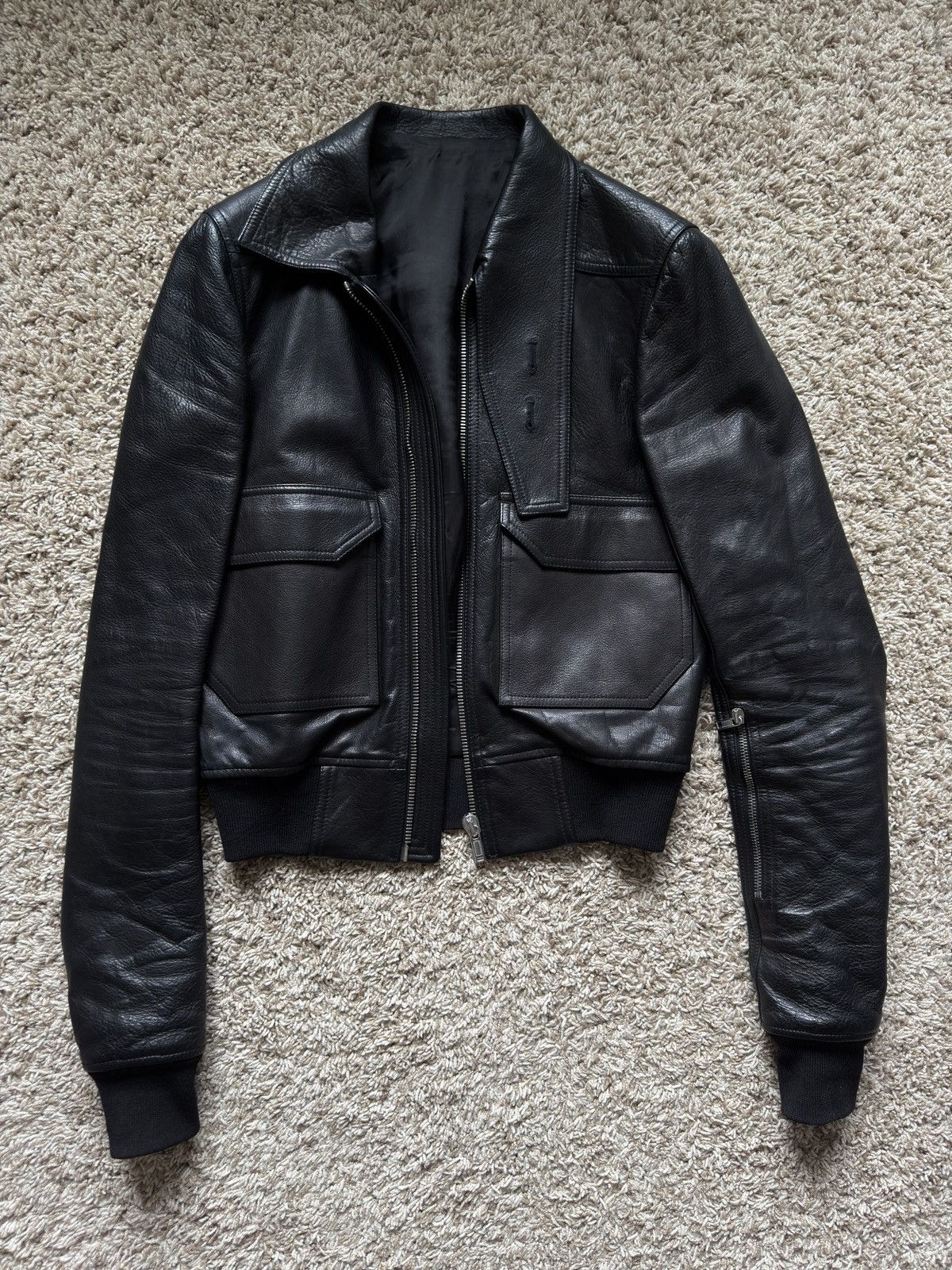 Rick Owens Black Leather Glitter Trench Jacket SS18 Dirt Size US M / EU 48-50 / 2 - 3 Thumbnail
