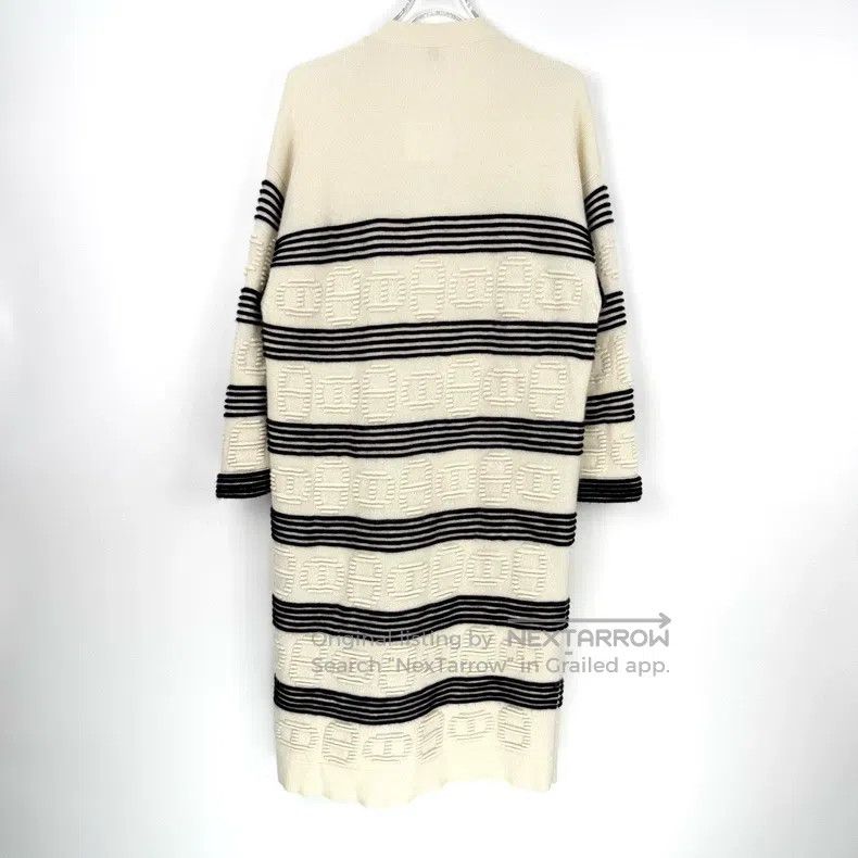 Hermes Hermes Striped Pig Nose 3D Logo Cashmere Long Cardigan Size XXS / US 00 / IT 34 - 4 Thumbnail