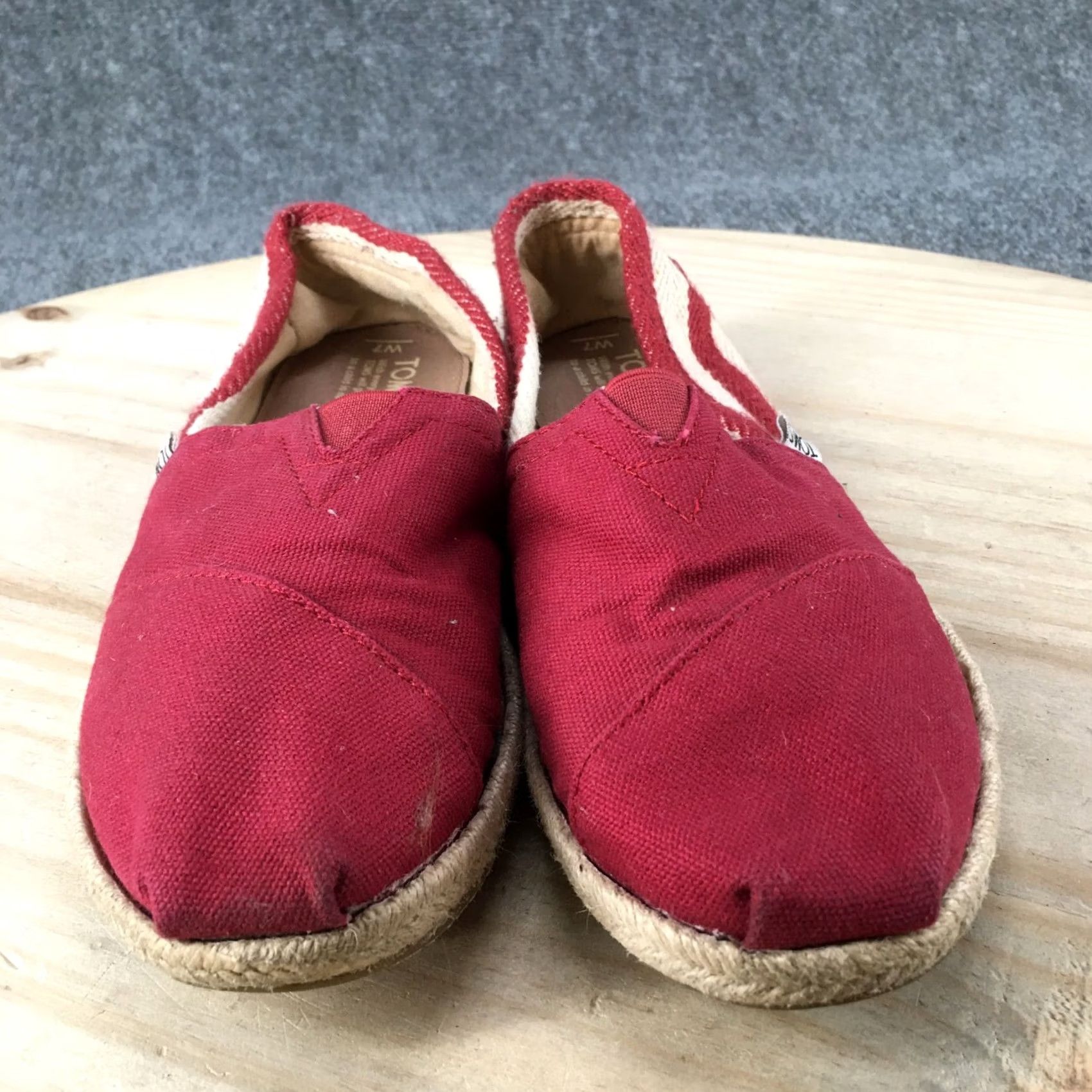 Toms TOMS Womens Slip-On Shoes 7 Classic Red Fabric Low Top Comfort Flat Casual Shoes Size M / US 6-8 / IT 42-44 - 6 Thumbnail