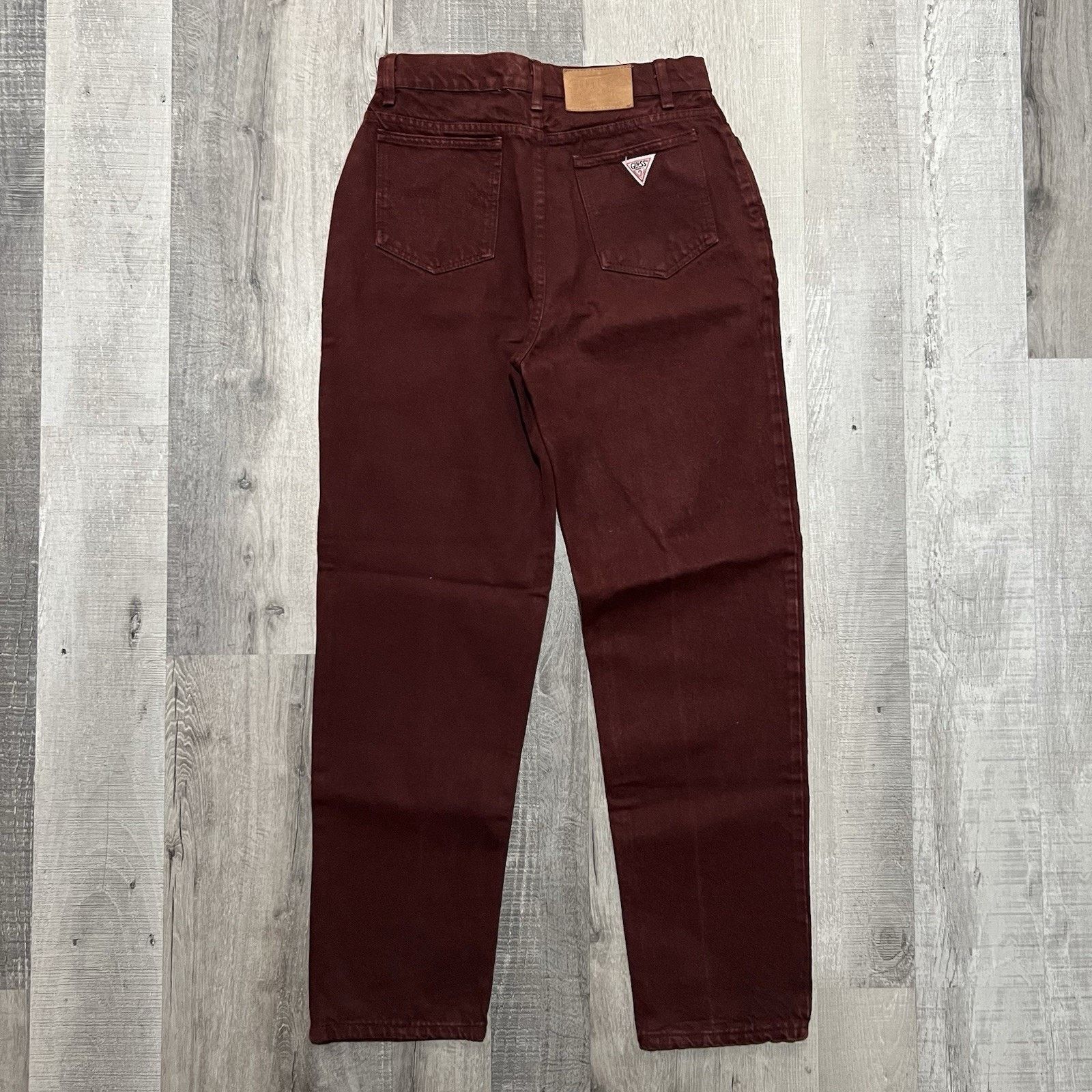 Guess VTG Guess Georges Marciano Jeans Women's Dark Red Tapered Size 30" / US 8 / IT 44 - 1 Thumbnail