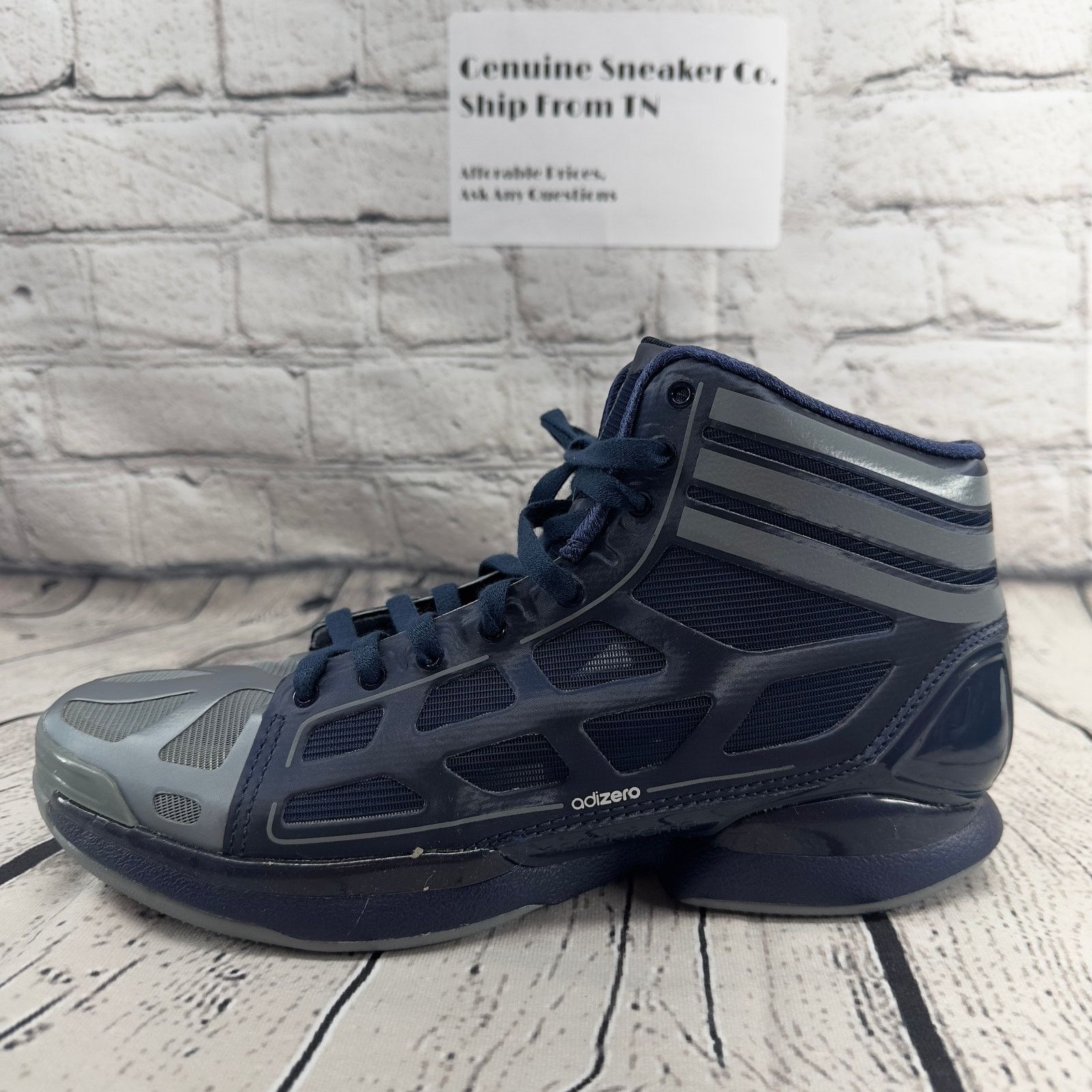 Adidas Adidas Adizero Super Light Basketball Shoe Navy Blue Men 8.5 Size US 9 / EU 42 - 7 Thumbnail