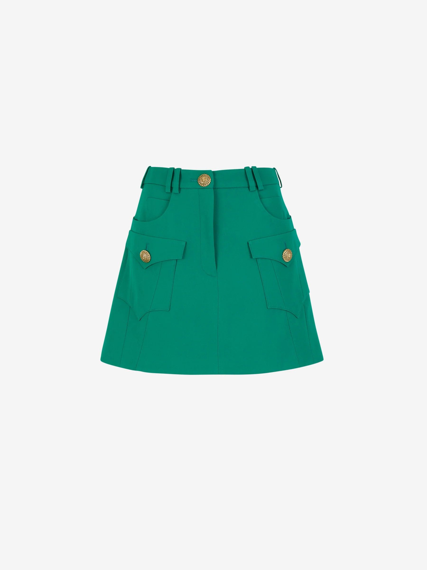 Balmain o1y0625 Mini Skirt in Emerald Green Size 27" / US 4 / IT 40 - 1 Thumbnail