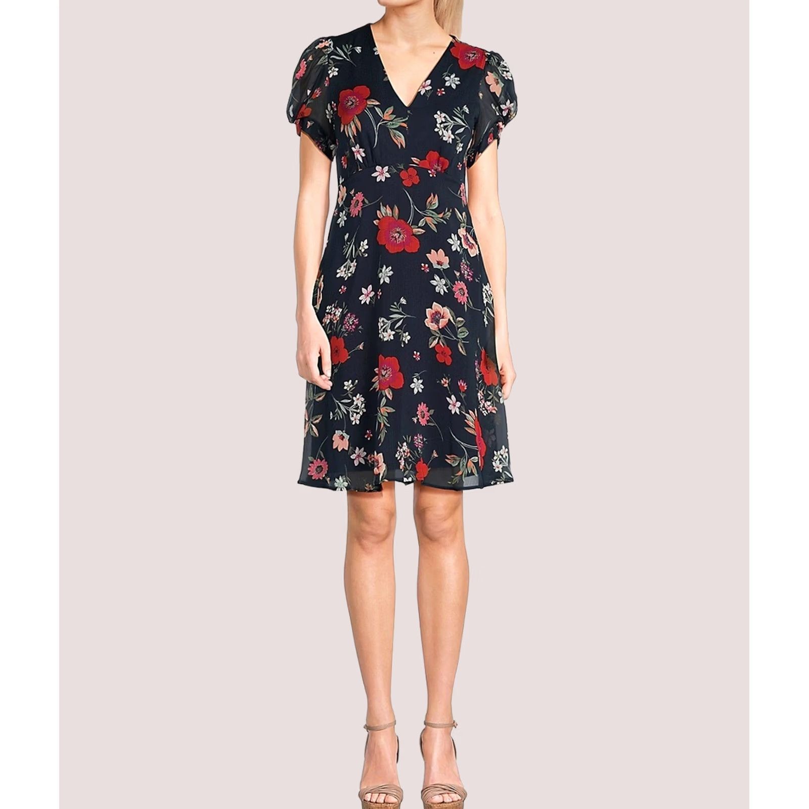 Calvin Klein Calvin Klein Womens Chiffon Mini Dress Size 10 Multicolor Size L / US 10 / IT 46 - 1 Preview