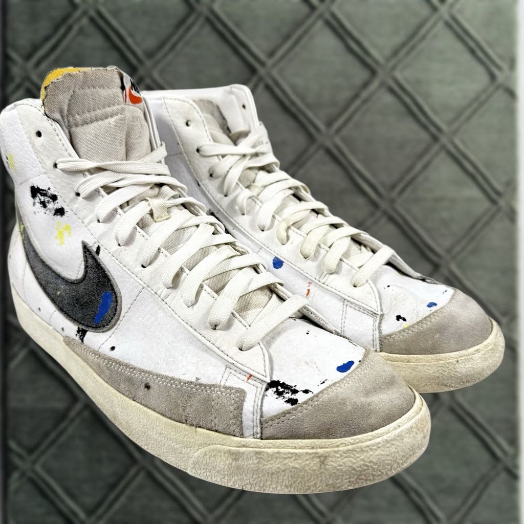 Nike Nike Blazer Mid '77 Men’s Size 15 Sneakers Paint Splatter DC7331-100 Size 40R - 1 Thumbnail