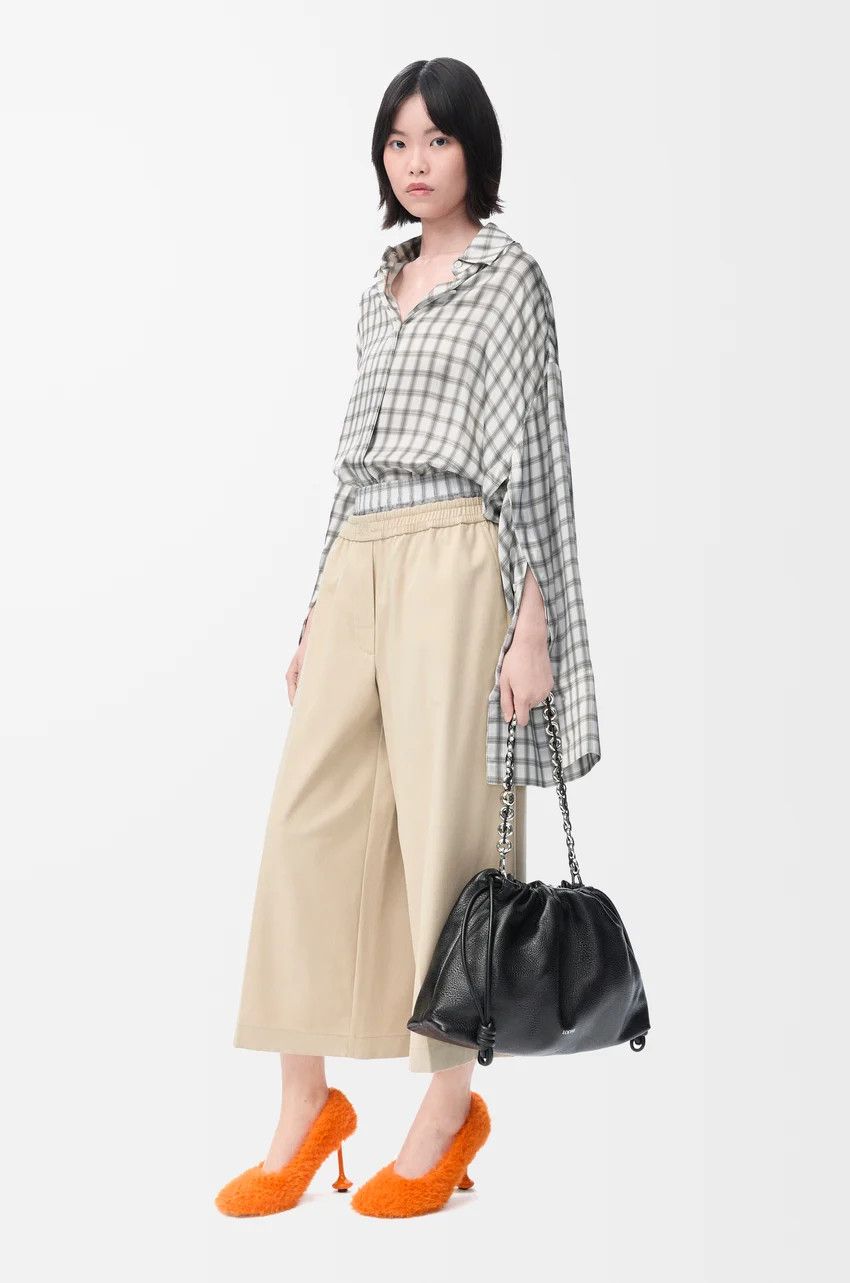 Loewe o1loc1c0525 Shirt In Silk in White/Grey Size S / US 4 / IT 40 - 2 Thumbnail